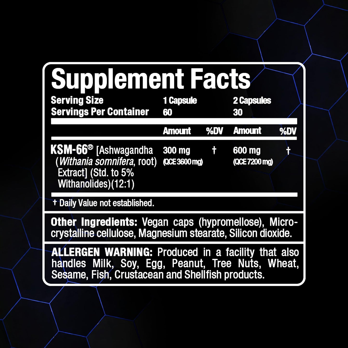 ALLMAX Ashwagandha KSM-66 Capsules - Full Spectrum Root Extract Supplement - Muscle Strength & Recovery, Stress Relief - 60 Veggie Caps, 30 Servings, Non-GMO, Gluten Free 🍁 All In One Marketplace Canada