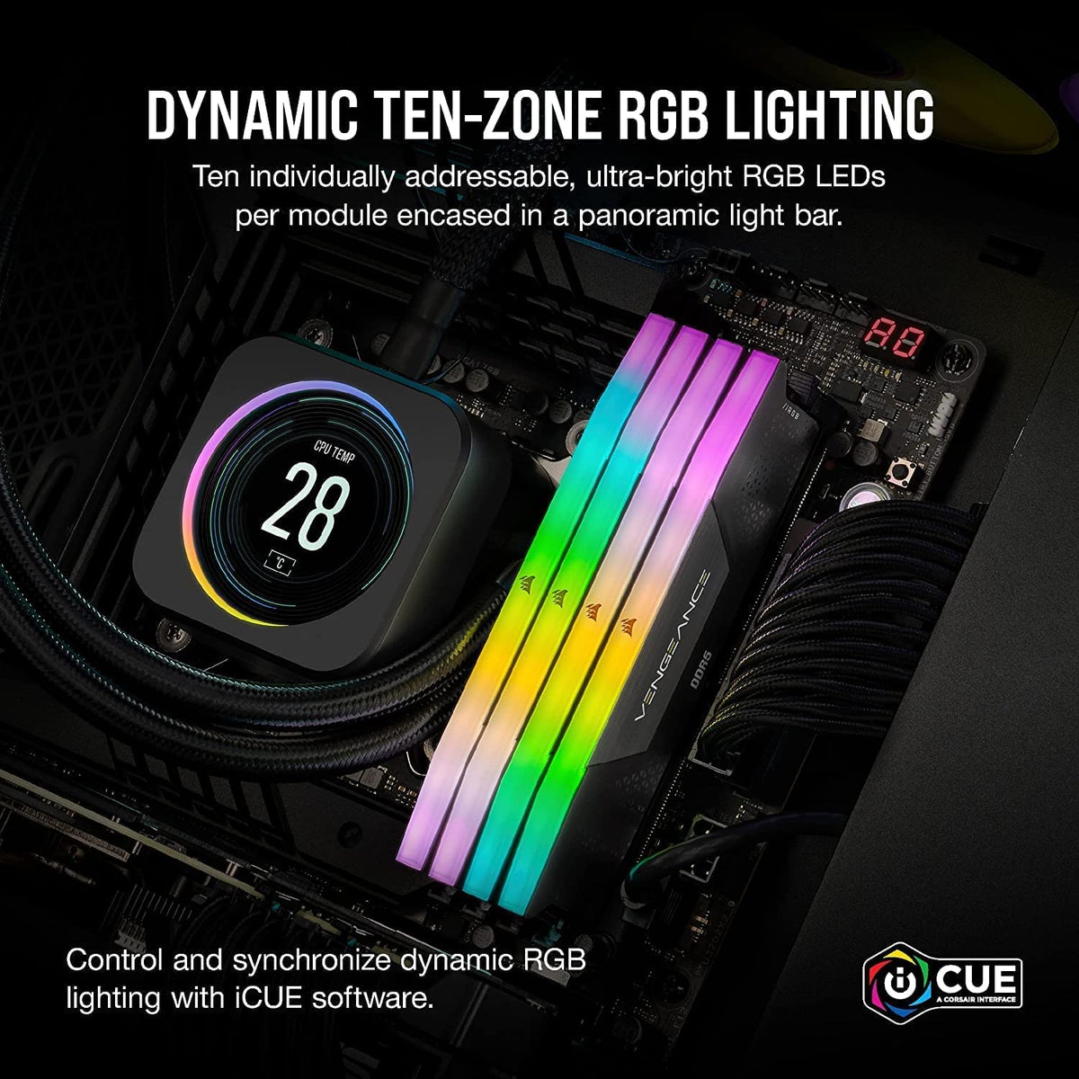 CORSAIR Vengeance RGB DDR5 RAM 32GB (2x16GB) Up to 6000MHz CL36-44-44-96 1.35V Intel XMP 3.0 Computer Memory – Black (CMH32GX5M2E6000C36) 🍁 All In One Marketplace Canada
