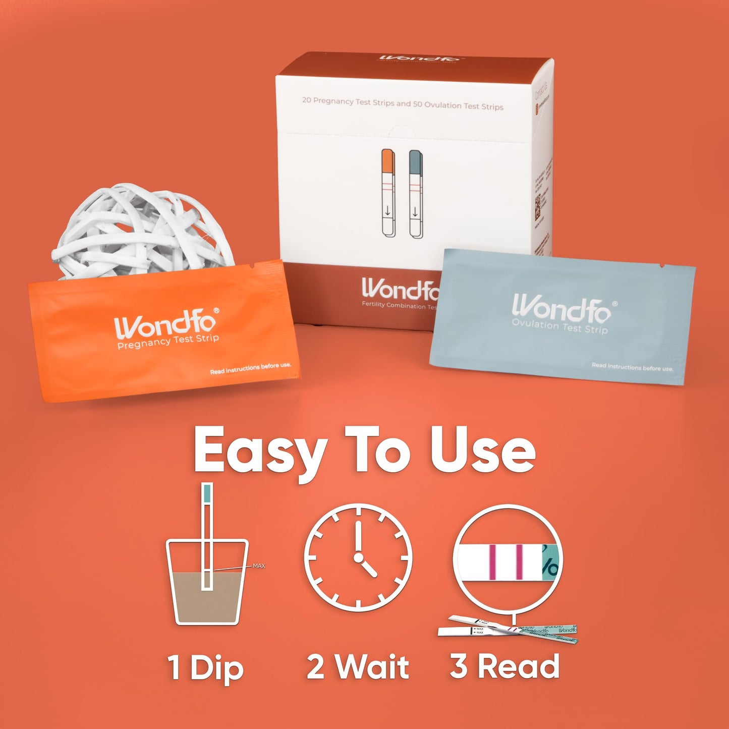 Wondfo 50 Ovulation and 20 Pregnancy Test Strips Kit - Highly Sensitive and Fast at Home Self-Checking Fertility Predictor Kit, Pack of 70 🍁 All In One Marketplace Canada