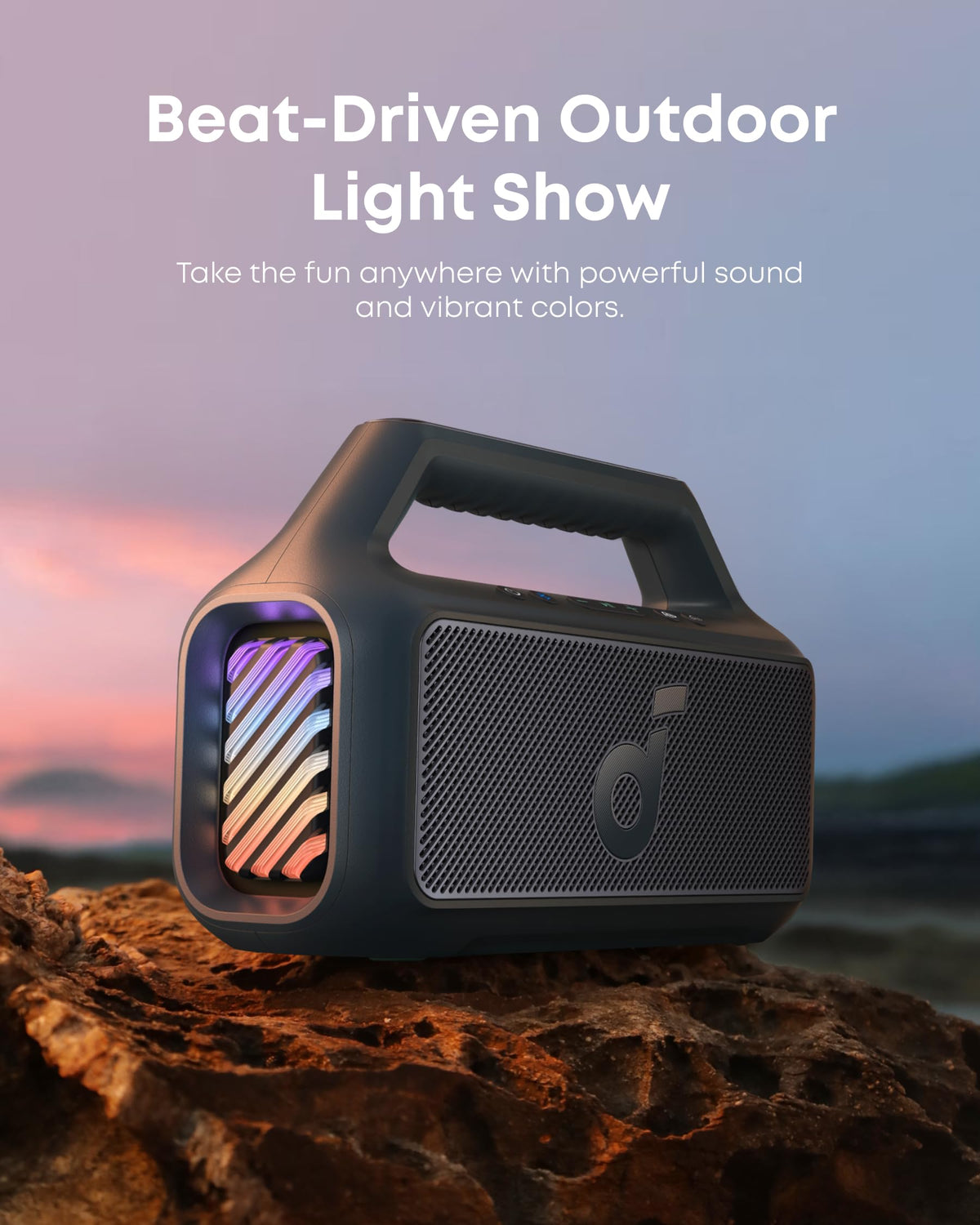 soundcore Boom 2 Outdoor Speaker, 80W, Subwoofer, BassUp 2.0, 24H Playtime, IPX7 Waterproof, Floatable, RGB Lights, USB-C, Custom EQ, Bluetooth 6.0, Portable, Camping, Beach, and Backyard-Blue 🍁 All In One Marketplace Canada