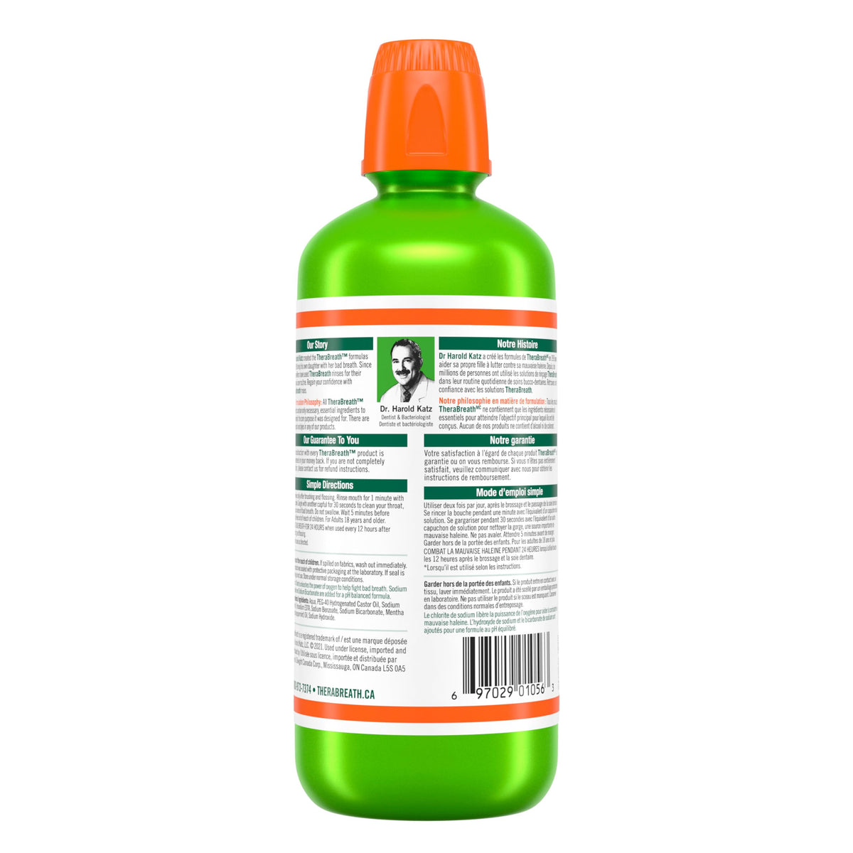 TheraBreath Fresh Breath Oral Rinse, Value Size, Clinically Shown to Fight Bad Breath for 12 Hours, Alcohol & Dye Free Mouthwash, Certified Vegan, Halal, Kosher, Gluten-Free - Mild Mint, 1L 🍁 All In One Marketplace Canada