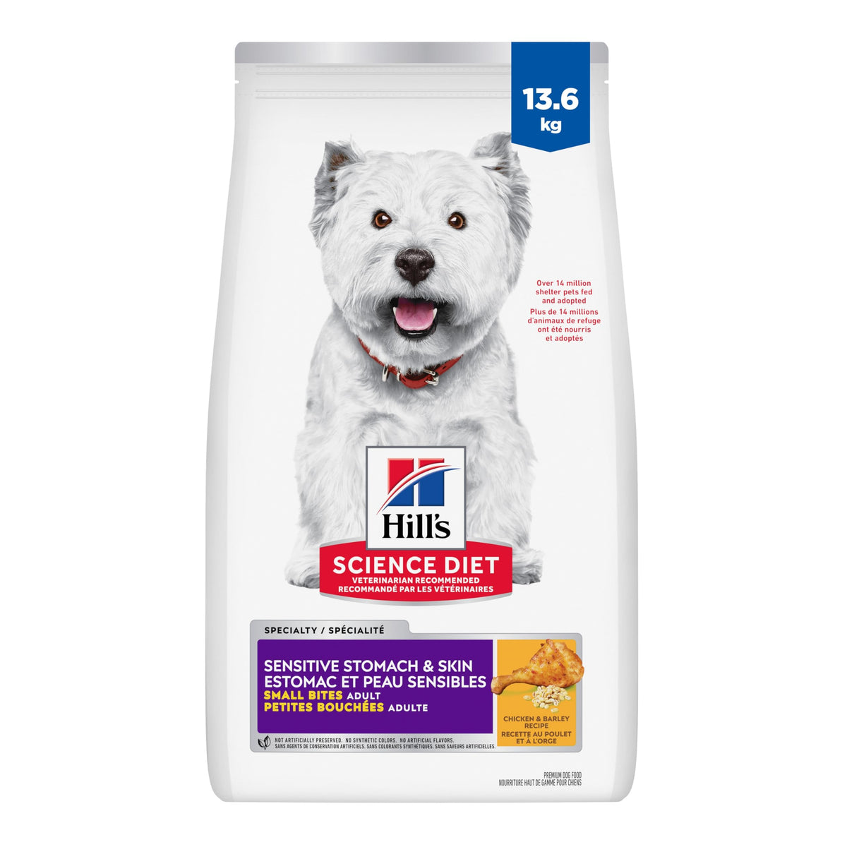 Hill's Science Diet Adult Sensitive Stomach & Skin Small Bites Dry Dog Food, Chicken Recipe 13.6 kg Bag 🍁 All In One Marketplace Canada