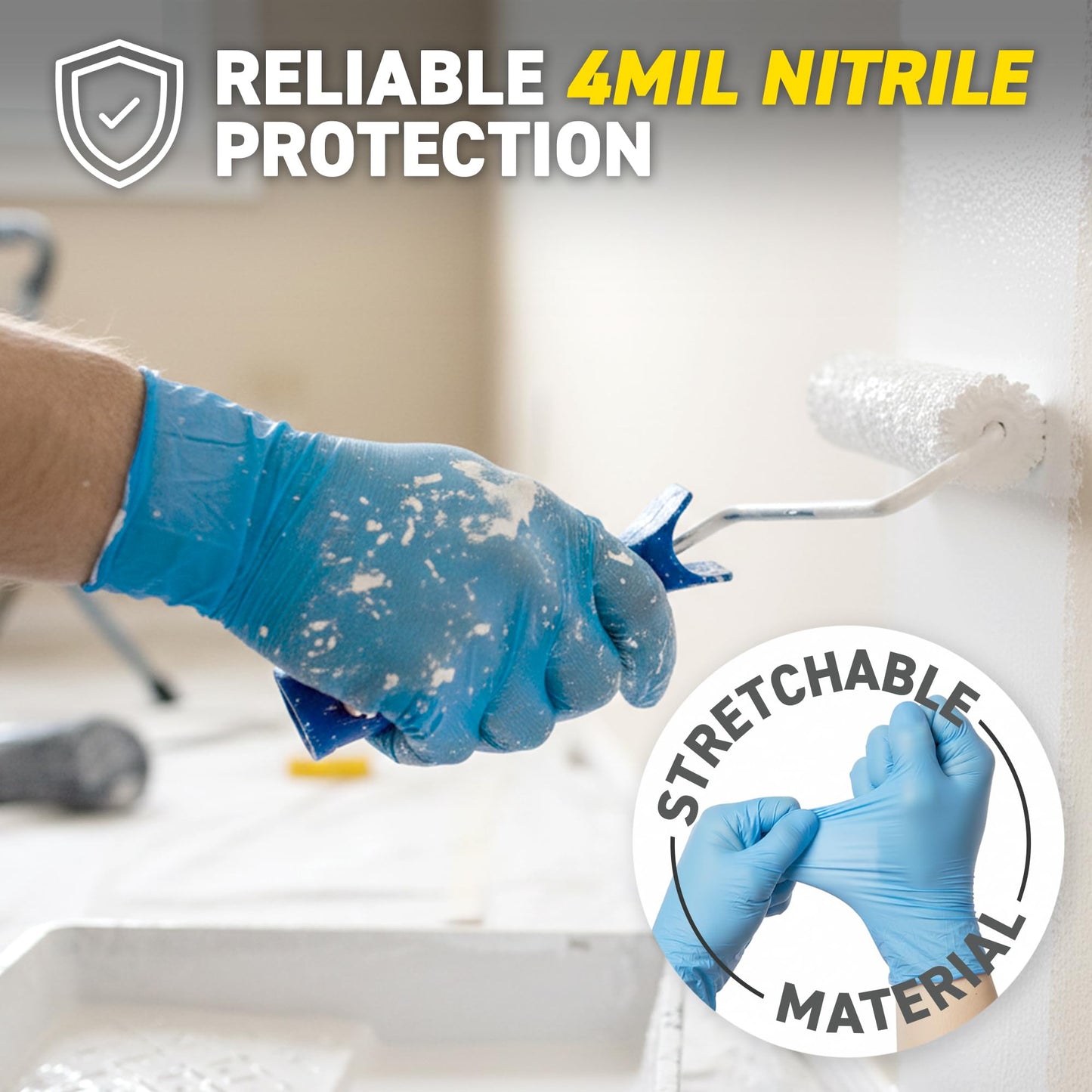 72HRS Blue Nitrile Gloves - 4 Mil Disposable Gloves (200 Pieces, X-Large) 🍁 All In One Marketplace Canada