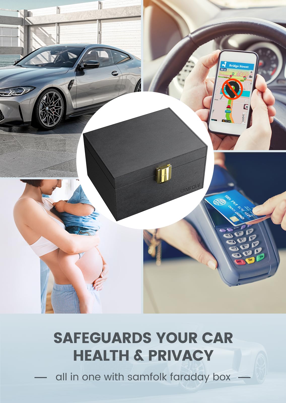 Samfolk Faraday Box with 2 Faraday Bags, Faraday Box for Car Keys, RFID Key Fob Protector Anti-Theft Key Fob Box, Anti-Theft Cages for Car Keys, Phone and Credit Card 🍁 All In One Marketplace Canada