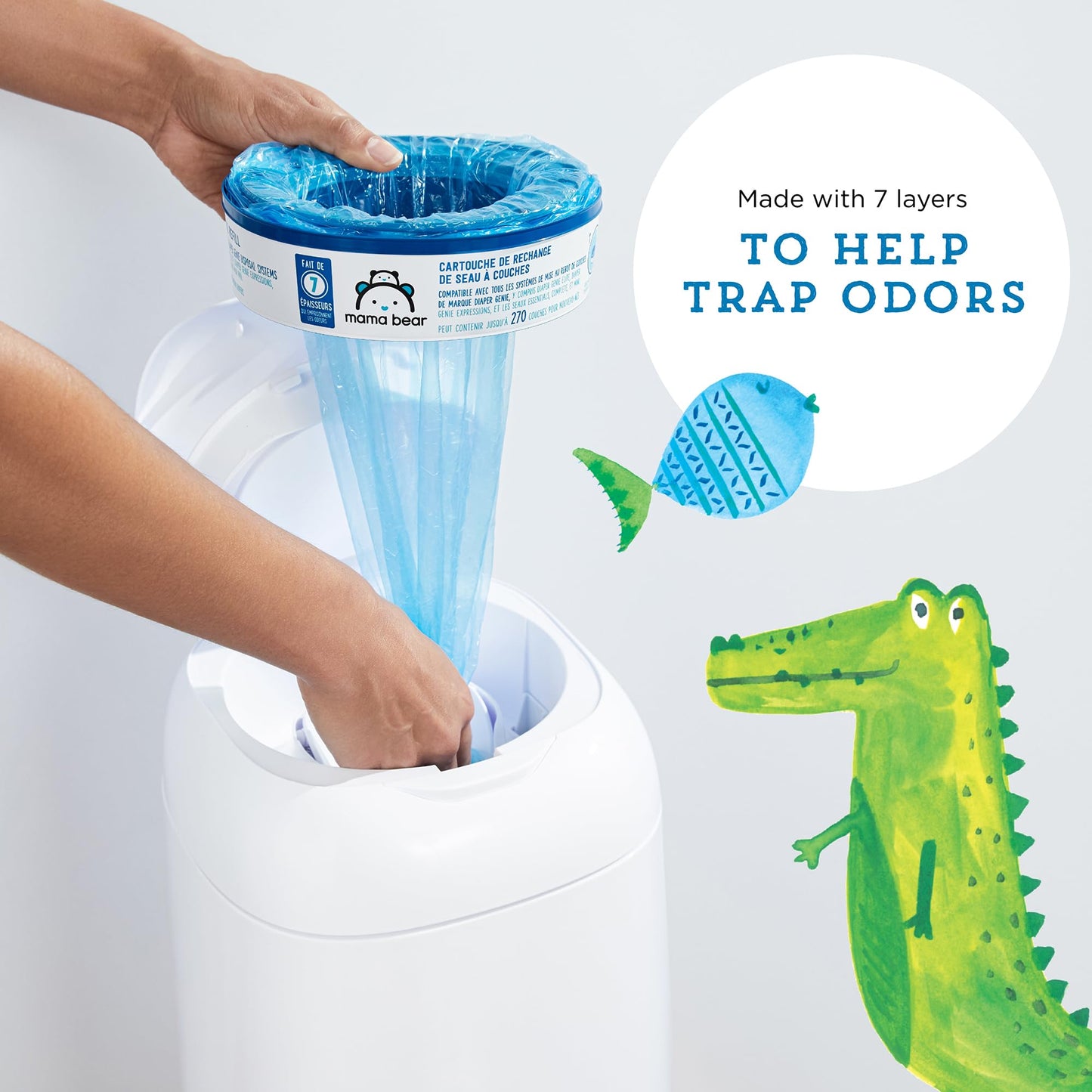 Mama Bear Diaper Pail Refills for Diaper Genie Pails, 270 Count (Pack of 8) 🍁 All In One Marketplace Canada