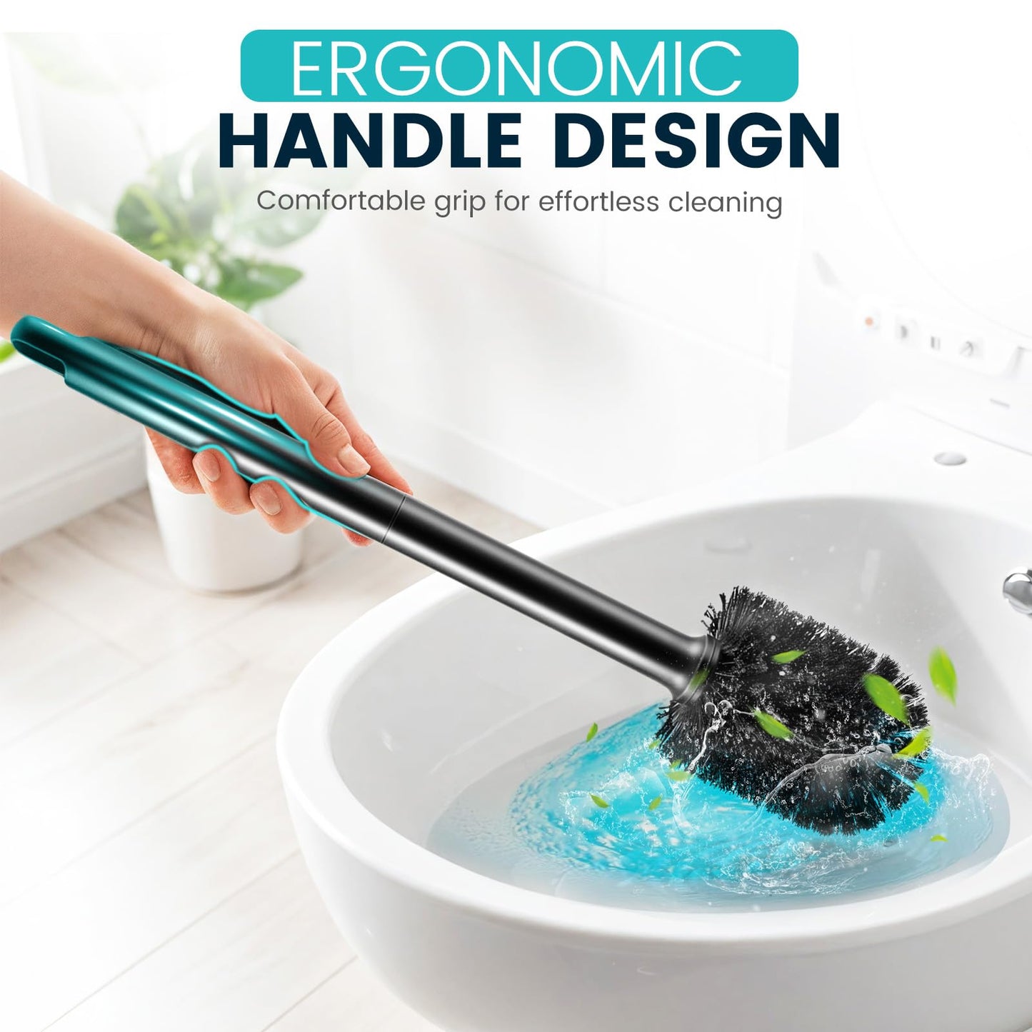 Toilet Brush Toilet Bowl Cleaner Brush and Holder with Dense Durable Scrubbing Bristles Black Toilet Scrubber for Bathroom Deep Cleaning 🍁 All In One Marketplace Canada