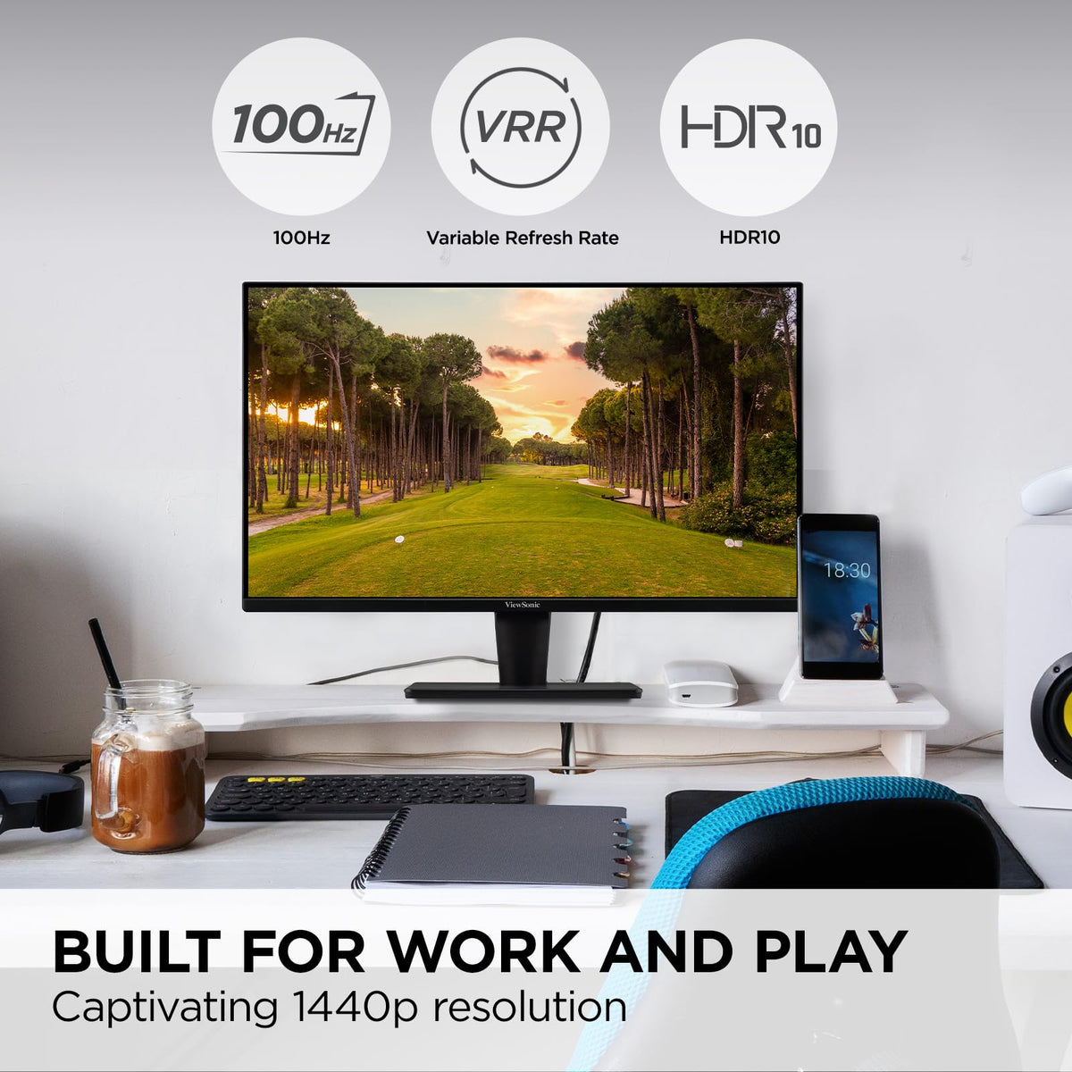 ViewSonic VS2725-2K 27 Inch QHD 1440p Monitor with 100Hz, HDMI, DisplayPort, and Variable Refresh Rate for Home and Office 🍁 All In One Marketplace Canada