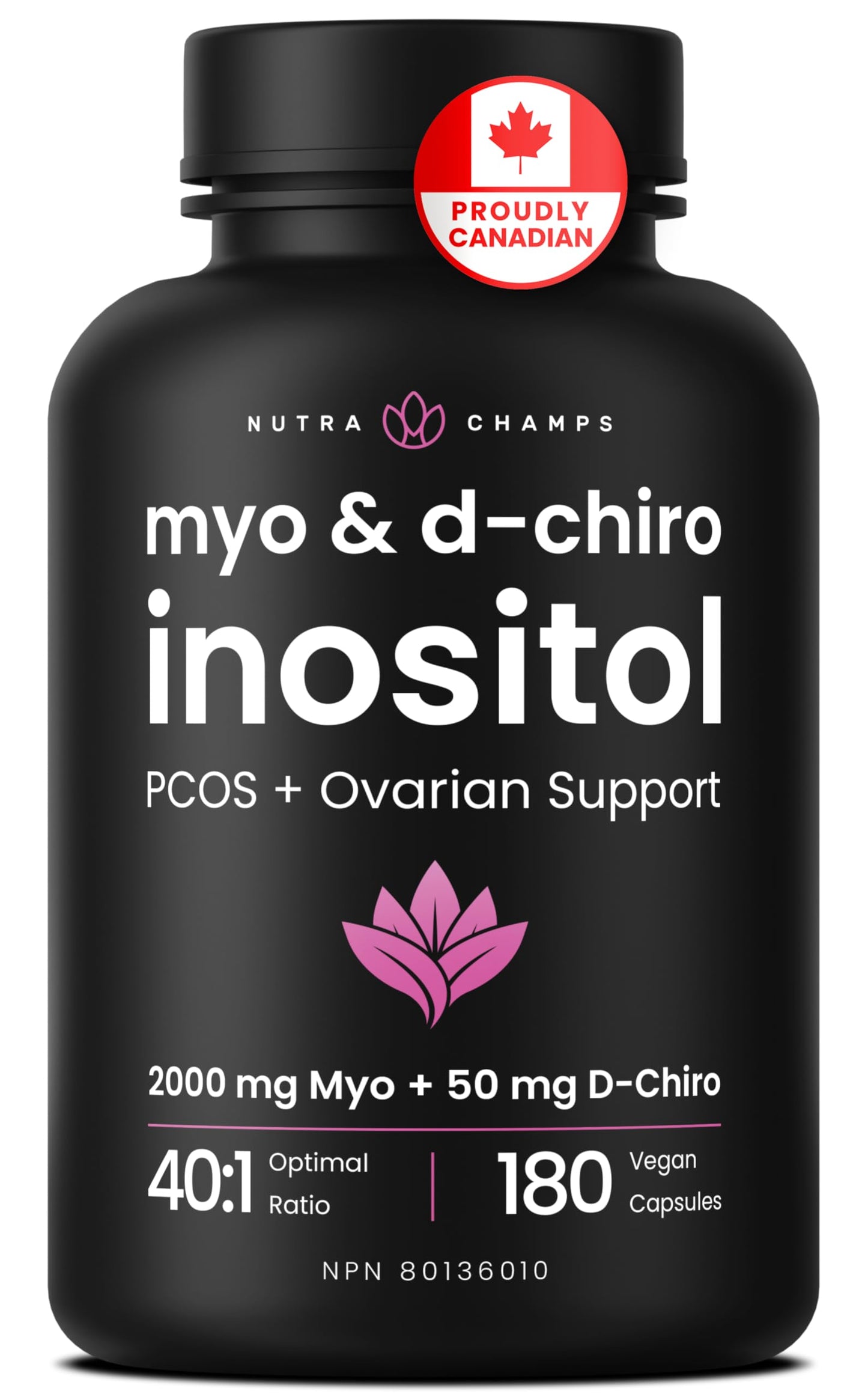 Inositol Supplement for Women | 180 Count | Myo & D-Chiro Inositol 2000 mg + 50 mg, Ideal 40:1 Ratio | Hormone Balance Support | PCOS & PMOS Supplement for Women | Menstrual Cycle & Ovarian Health Support 🍁 All In One Marketplace Canada
