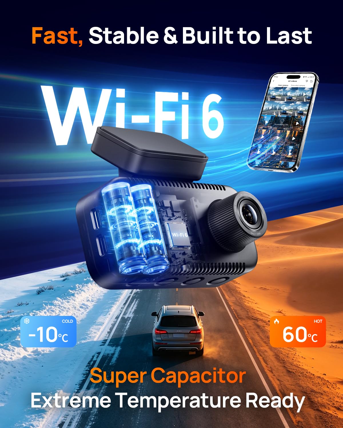 70mai A810 Lite 4K Dash Cam Front and Rear, 5GHz WiFi 6 DashCam, Car Camera with GPS Tracking, HDR Night Vision, 24H Parking Mode, Voice Control, Emergency Lock, Loop Recording, Support 512GB Max 🍁 All In One Marketplace Canada