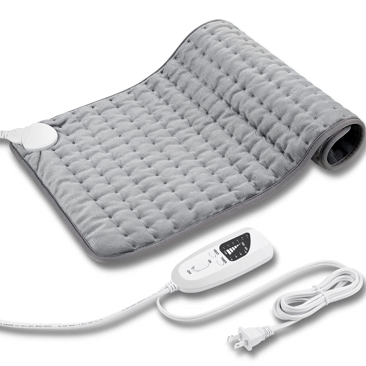 24"x12" Heating Pad, Electric Heating Pad for Dry & Moist Heat, Electric Heat Pad with Multiple Temp & Timer Settings, Auto Off, Silver Gray 🍁 All In One Marketplace Canada