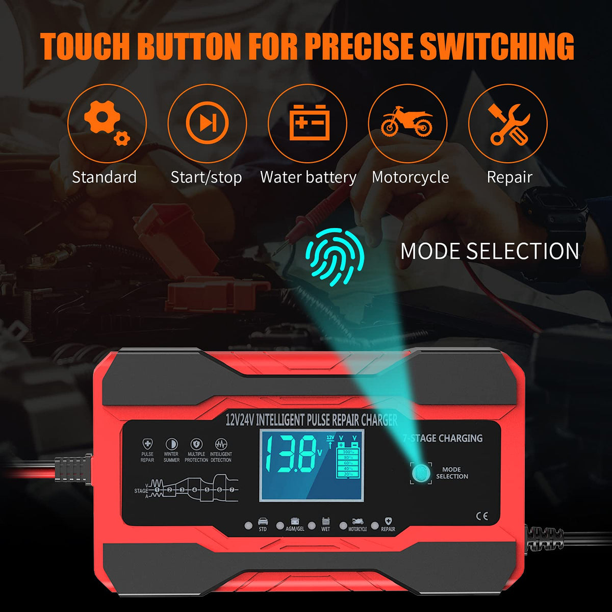 YONHAN Battery Charger 10-Amp 12V and 24V Fully-Automatic Smart Car Battery Charger, Battery Maintainer Trickle Charger, and Battery Desulfator with Temperature Compensation 🍁 All In One Marketplace Canada