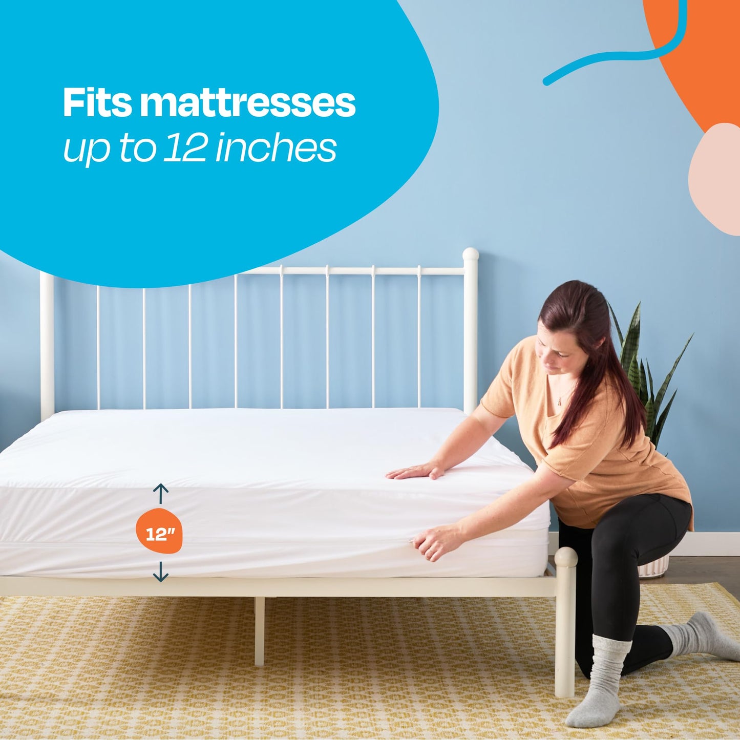 LINENSPA Zippered Encasement Waterproof, Dust Mite Proof, Bed Bug Proof, Hypoallergenic Breathable Mattress Protector - Queen Size White 🍁 All In One Marketplace Canada