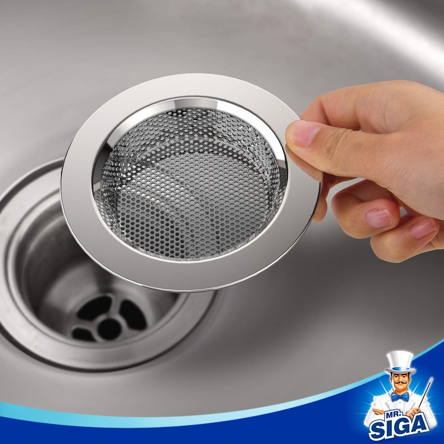 MR.SIGA Kitchen Sink Strainer, Stainless Steel Sink Drain Strainer, Dishwasher Safe, Outer Diameter4.4 inch/11.2cm, Inner Diameter 3 inch/7.6cm, Pack of 3 🍁 All In One Marketplace Canada
