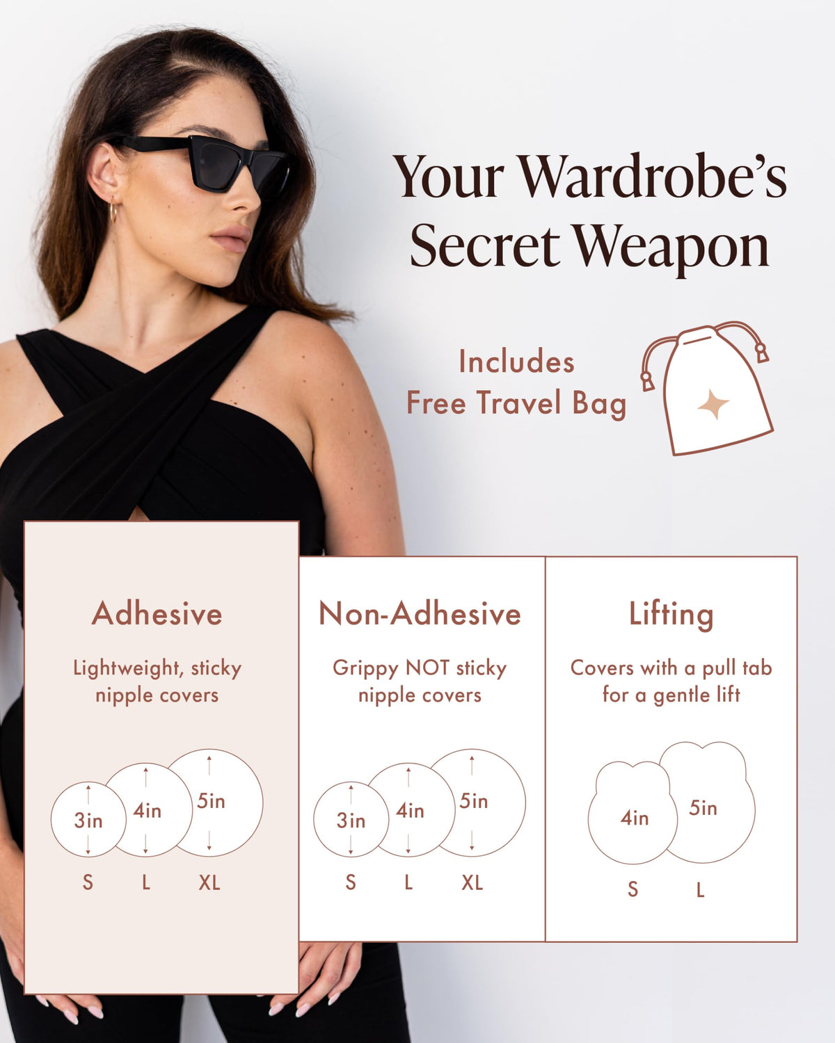 Bare Babe Reusable Silicone Nipple Covers - Waterproof, Nude, 4 Shades - Sticky Breast Stickers for Strapless Dress, Crème, Small (Fits AA-B) 🍁 All In One Marketplace Canada