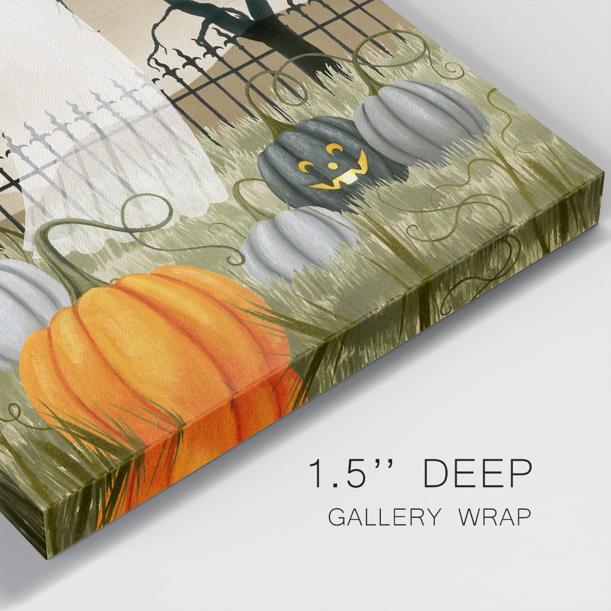 Renditions Gallery Modern Canvas Wall Art Pictures for Office Decorations Halloween Hunted Pumpkin Patch Premium Wall Hanging Wooden Artwork for Livingroom Kitchen Paintings - 10"X10" LT508