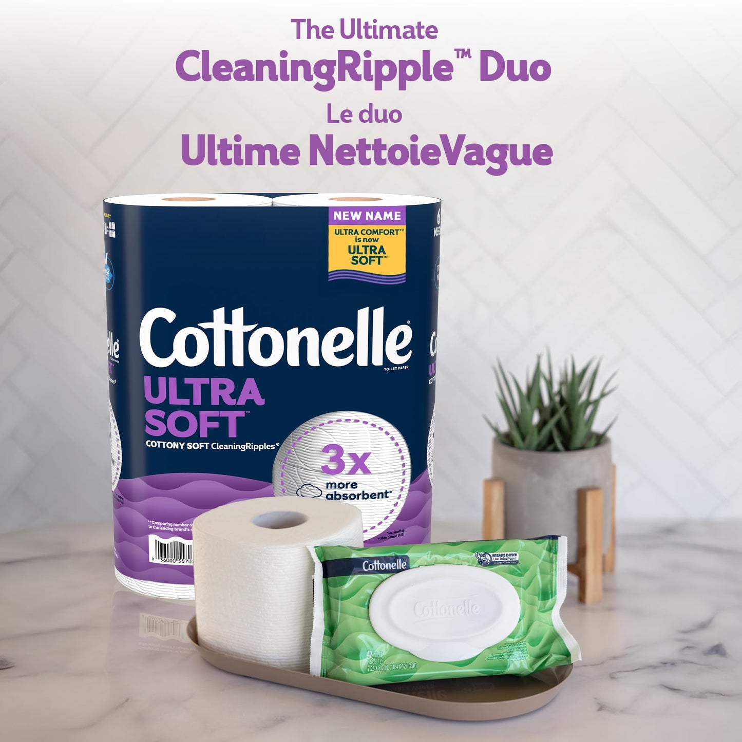 Cottonelle Toilet Paper, 36 Mega Rolls = 144 Regular Rolls (2 Packs of 18), Ultra Soft (Formerly Ultra Comfort), Soft Bathroom Tissue, 244 Sheets per Roll, Packaging May Vary 🍁 All In One Marketplace Canada