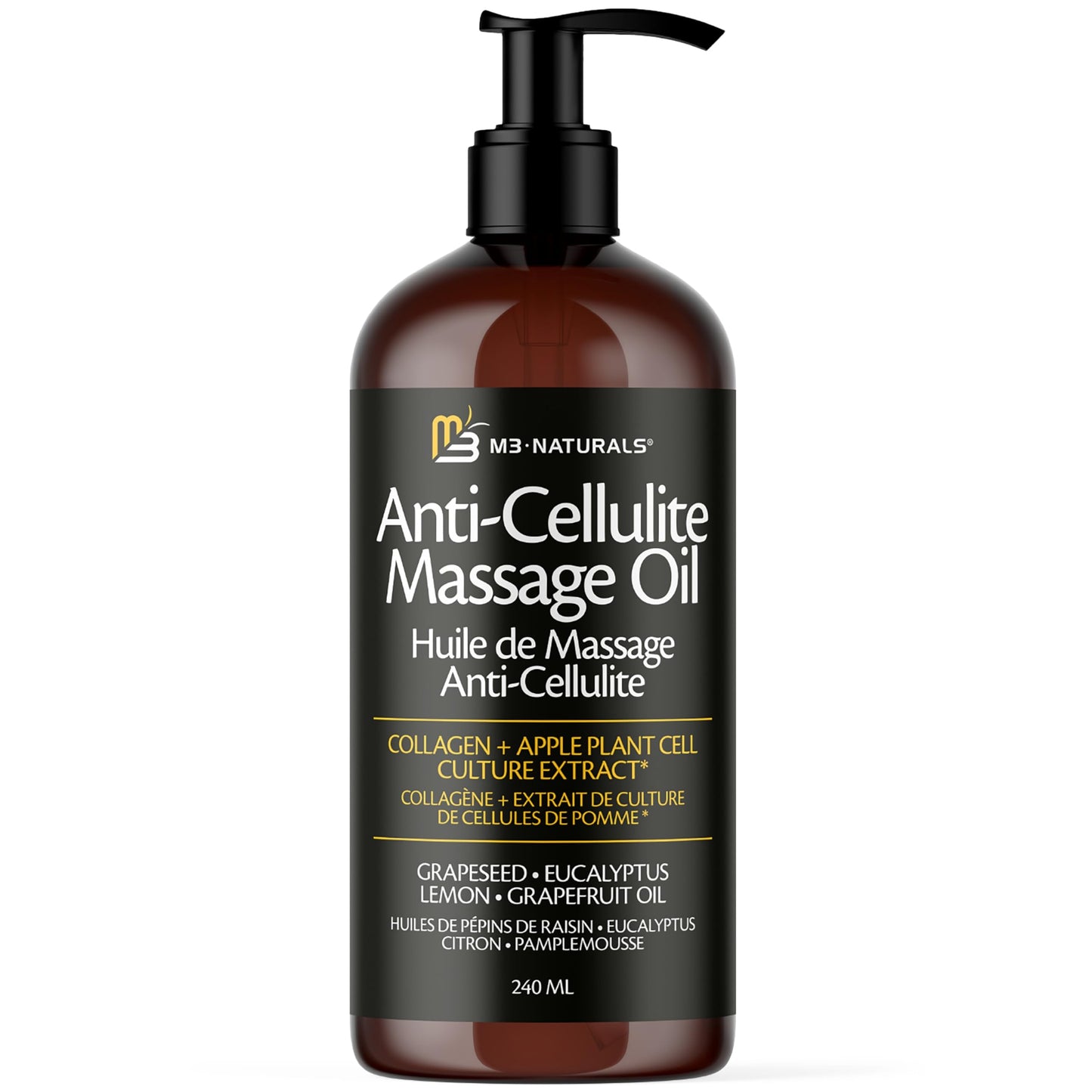Firming Body Massage Oil with Collagen & Stem Cell – Helps Smooth the Appearance of Cellulite & Improve Skin Texture – Refreshing Aromatherapy Oil for Legs & Full Body – 8 fl oz by M3 🍁 All In One Marketplace Canada