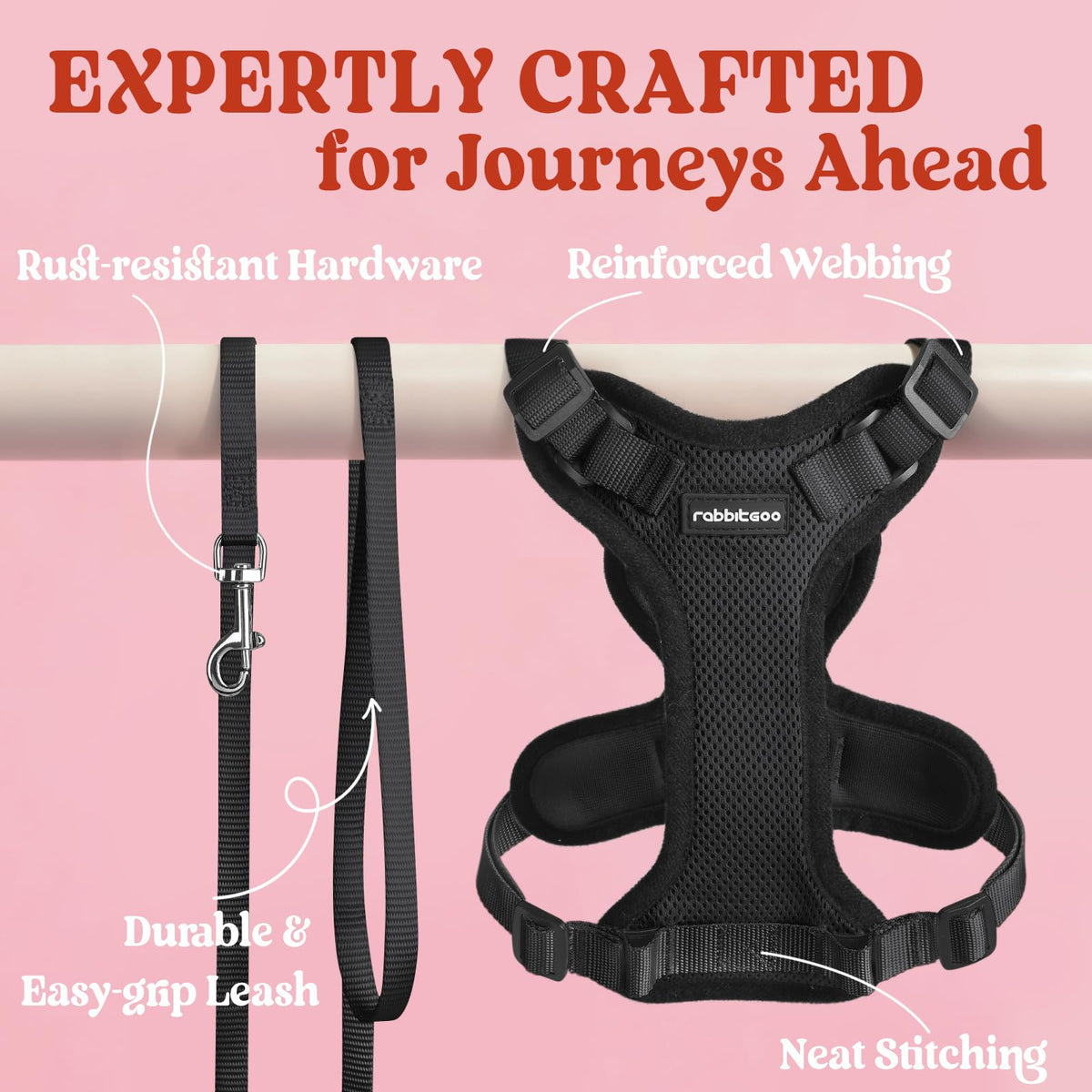 rabbitgoo Cat Harness and Leash for Walking, Escape Proof Soft Adjustable Vest Harnesses for Small Medium Cats, Easy Control Breathable Reflective Strips Jacket, XS, Black 🍁 All In One Marketplace Canada