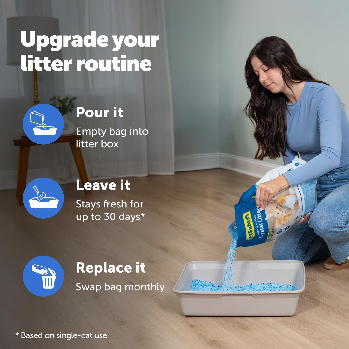 ScoopFree Premium Fresh Scent Crystal Litter, Superior Odor Control, Absorbs 5X Faster, Low Tracking for Less Mess, Lasts up to 2 Months, Lightly Scented (8 lb Bag) 🍁 All In One Marketplace Canada
