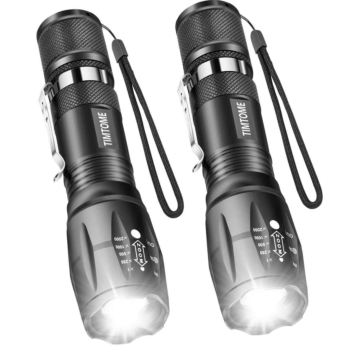 LED Flashlight, Ultra Bright XML T6 Handheld Flashlights - High Lumen, Zoomable, 5 Modes, Water-Resistant - Perfect for Camping Biking Home Emergency or Gift-Giving（2 Pack） 🍁 All In One Marketplace Canada