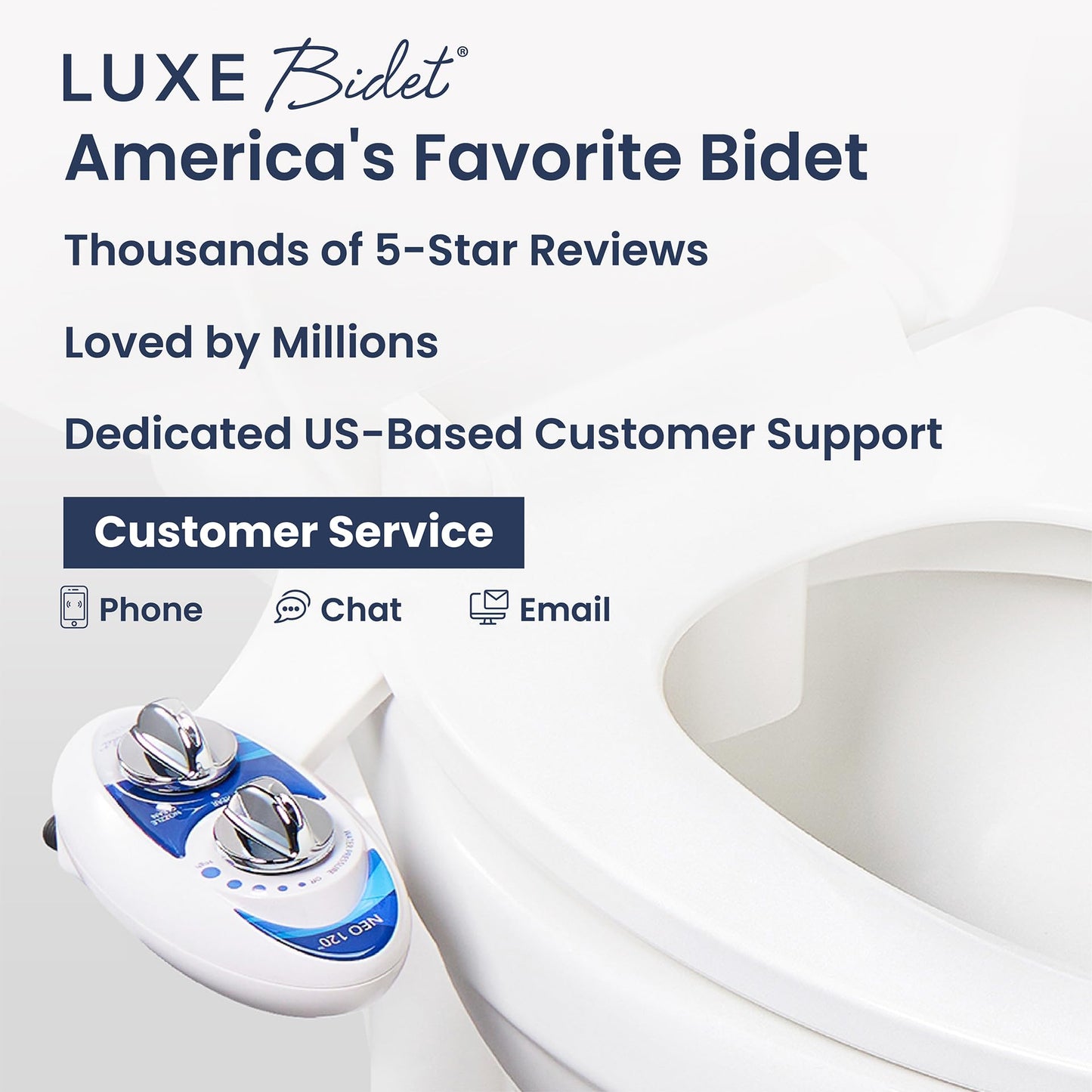 LUXE Bidet NEO 120 - Bidet Attachment for Toilet Seat, Blue 🍁 All In One Marketplace Canada