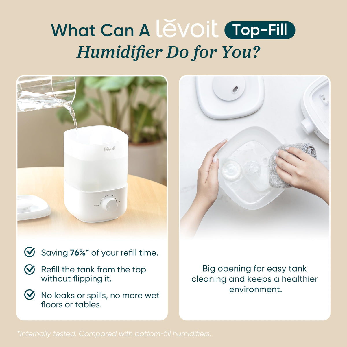 Levoit Humidifiers for Bedroom, Top Fill Cool Mist Air Humidifier for Baby Nursery, Plants, Ultrasonic, Auto Shut-off, BPA Free, Quiet, Knob Control, 360° Nozzle 🍁 All In One Marketplace Canada
