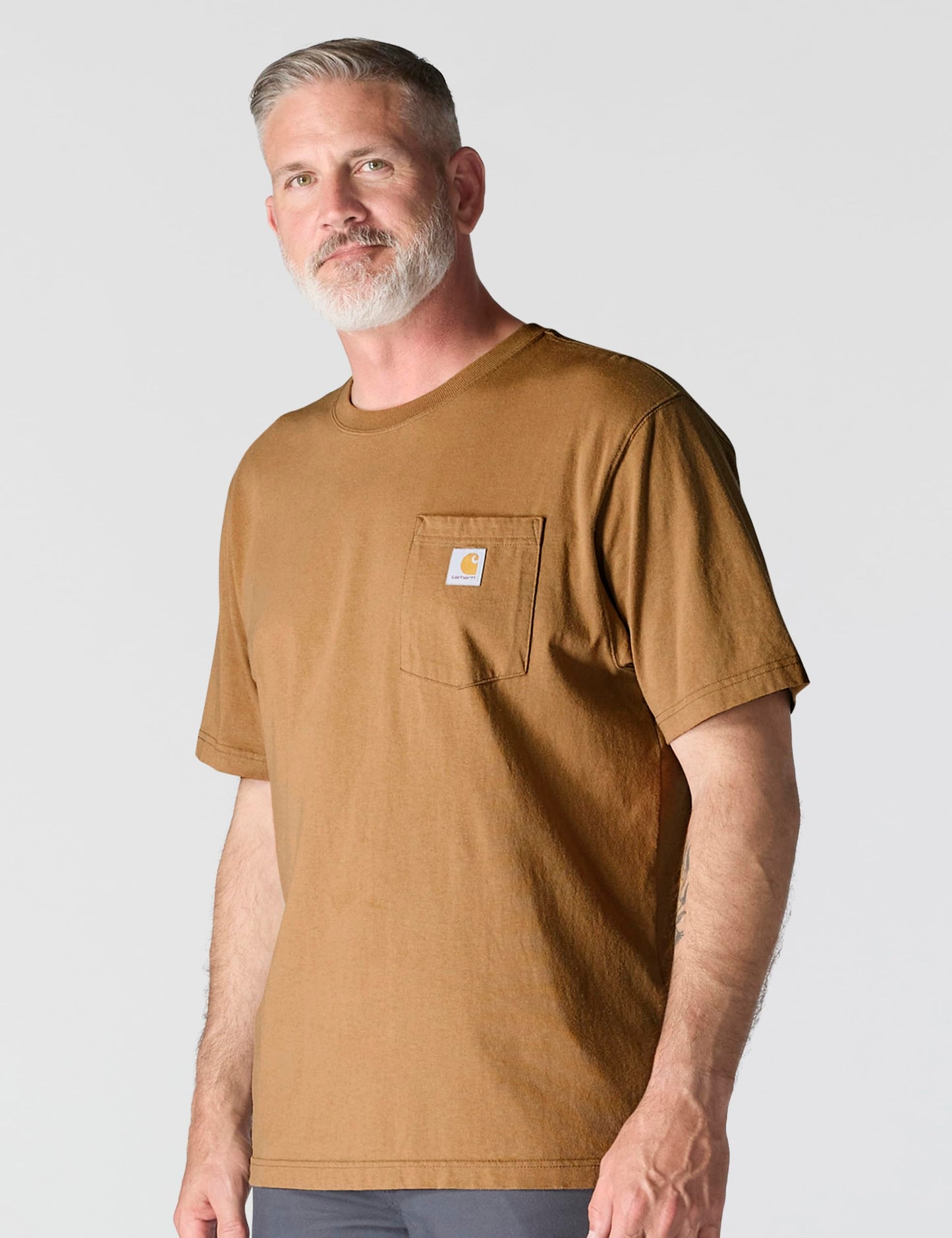 Carhartt Men's Loose Fit Heavyweight Short-Sleeve Pocket T-Shirt (Also Available in Big & Tall), Brown, Large 🍁 All In One Marketplace Canada