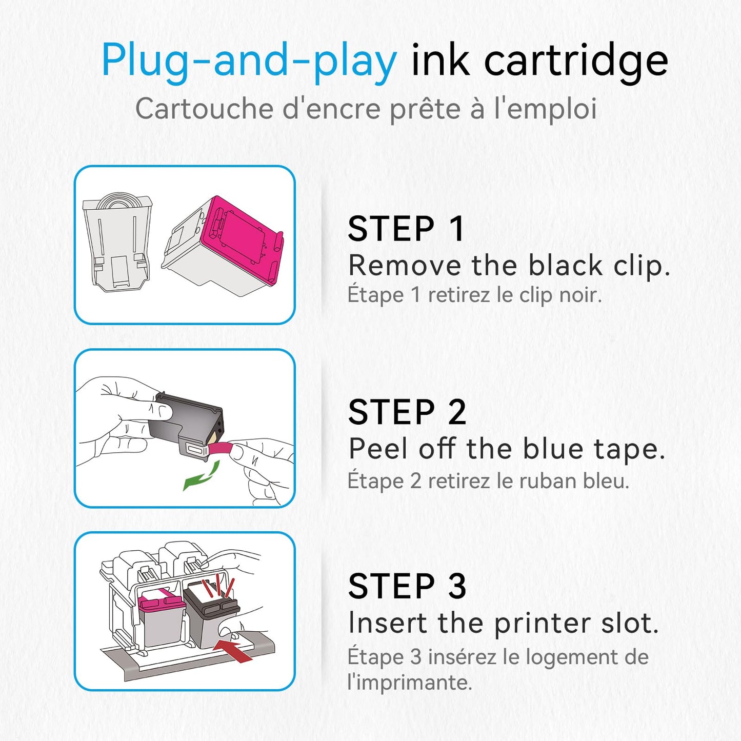 63XL Ink Cartridge Black for HP 63 Ink Cartridges for HP63 for HP63XL Black, Compatible for HP Envy 4520 4522 Officejet 3830 5255 3833 4650 DeskJet 3630 3632 1112 Printer 🍁 All In One Marketplace Canada