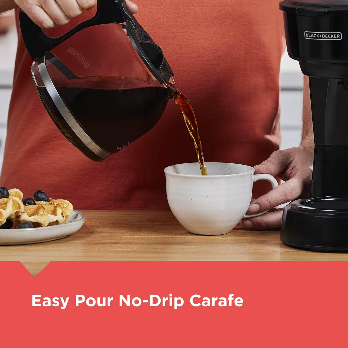 BLACK+DECKER 12-Cup Coffee Maker with Easy On/Off Switch, Easy Pour, Non-Drip Carafe with Removable Filter Basket, Black 🍁 All In One Marketplace Canada