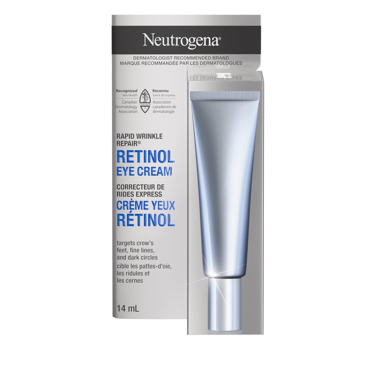 Neutrogena Rapid Wrinkle Repair Regenerating Cream - Retinol Face & Eye Moisturizer - Hyaluronic Acid Serum - 14 mL 🍁 All In One Marketplace Canada