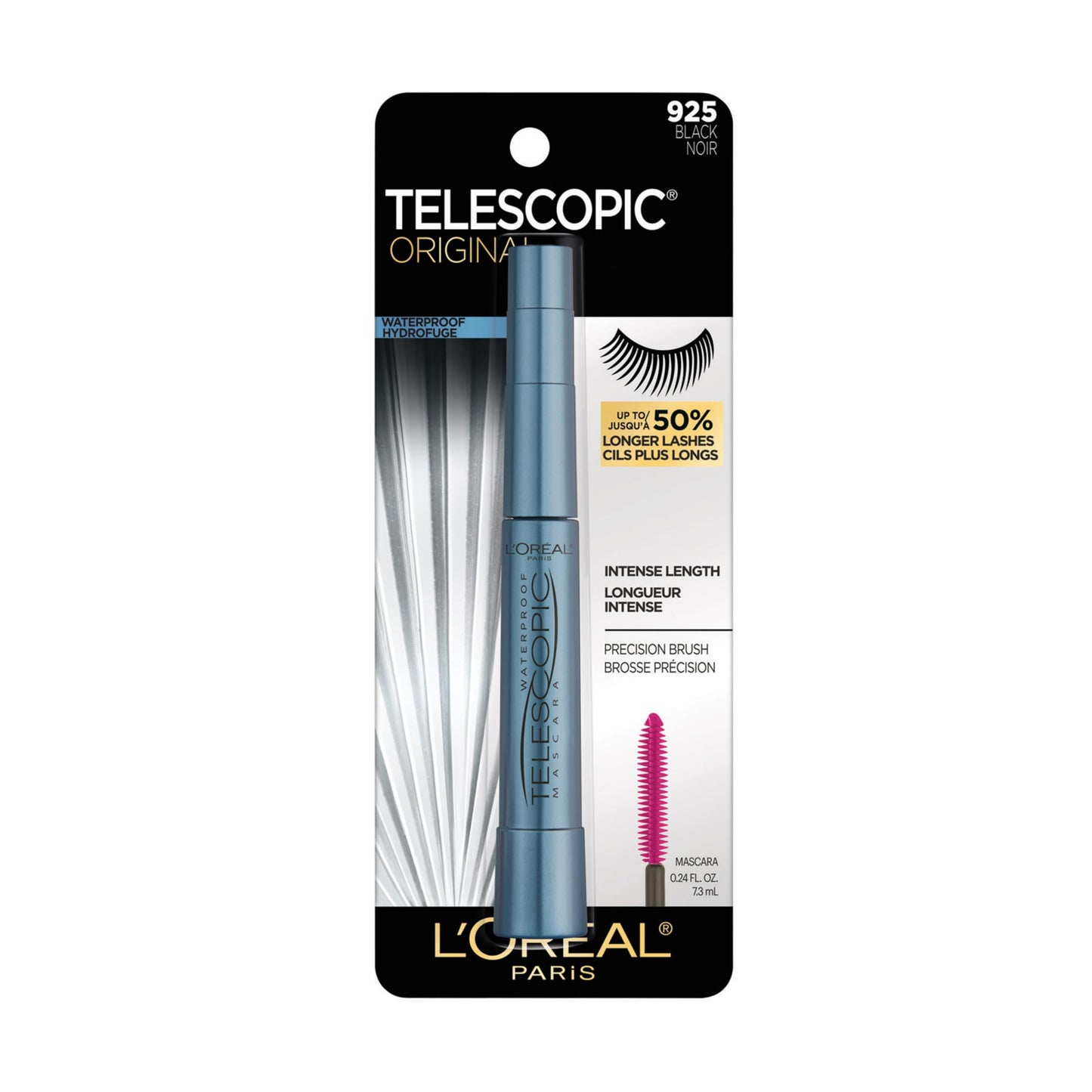 L'Oreal Paris Telescopic Waterproof Mascara, Eyelash Lengthening Mascara, Unique Non-Clumping Formula, Delivers Intense Length, For Sensitive Eyes, Black, 8 ml 🍁 All In One Marketplace Canada