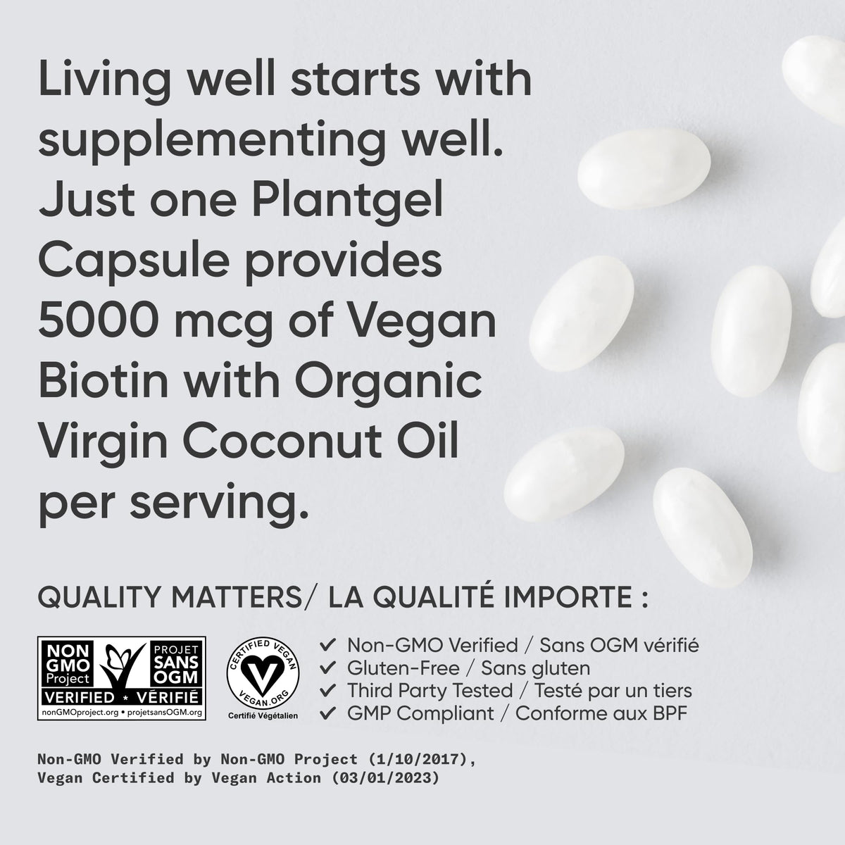 Sports Research® Extra Strength Vegan Biotin 5,000mcg with Organic Coconut Oil - Helps to Maintain Healthy Hair, Nails and Skin - Great for Women & Men - 120 Veggie Softgels 🍁 All In One Marketplace Canada