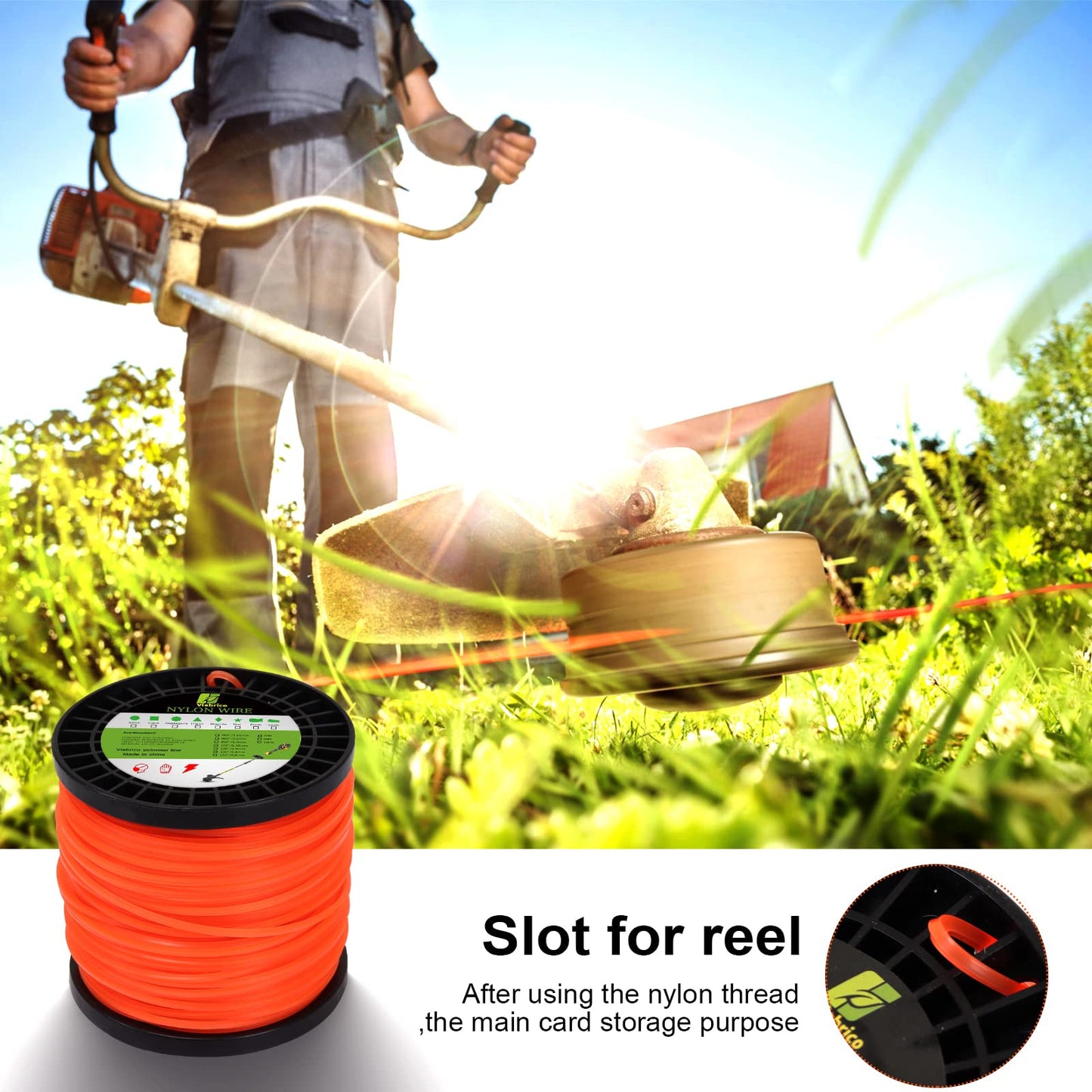 VIABRICO 0.080 Inch Trimmer Line, 0.080" Weed Wacker Eater String, Commercial Grade Square Nylon String Trimmer Line Replacement for String Trimmer Weed Trimmer .080"-425ft-1.35lb-Spool 🍁 All In One Marketplace Canada