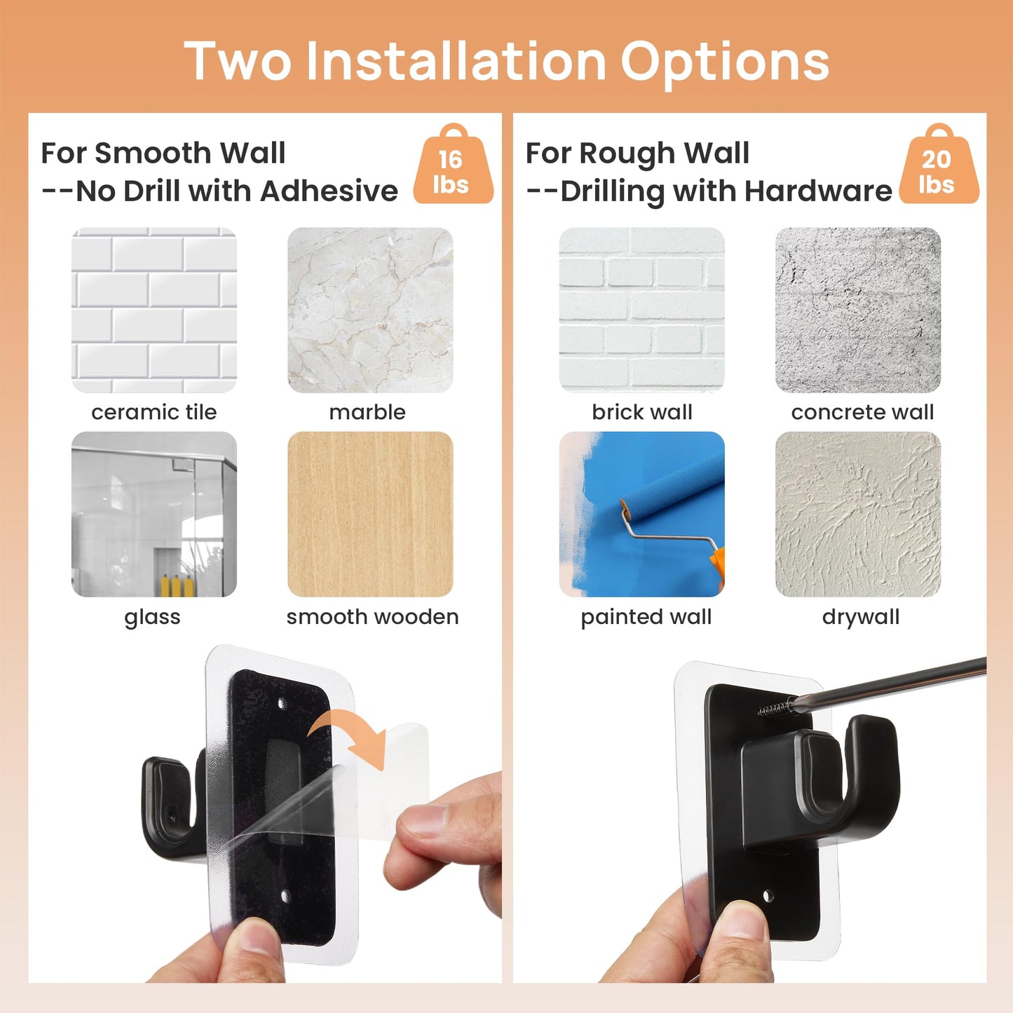 upsimples No Drill Curtain Rods for Window 48 to 84 Inches, 5/8 Inch Diameter Renter Friendly Drapery Rod with Adhesive Brackets without Drilling, Adjustable from 27 to 90 Inches, Black 🍁 All In One Marketplace Canada
