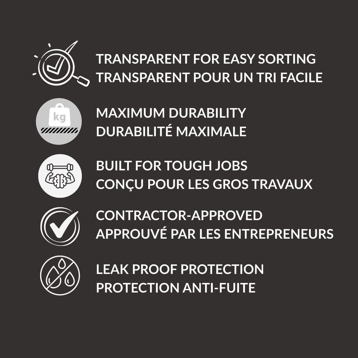 Maximum Heavy Duty Garbage Bags, 42-Gallon, 3 Mil, Clear Garbage Bags Extra Large, Tear Resistant, Industrial Strength, 32 Counts, Made In Canada 🍁 All In One Marketplace Canada