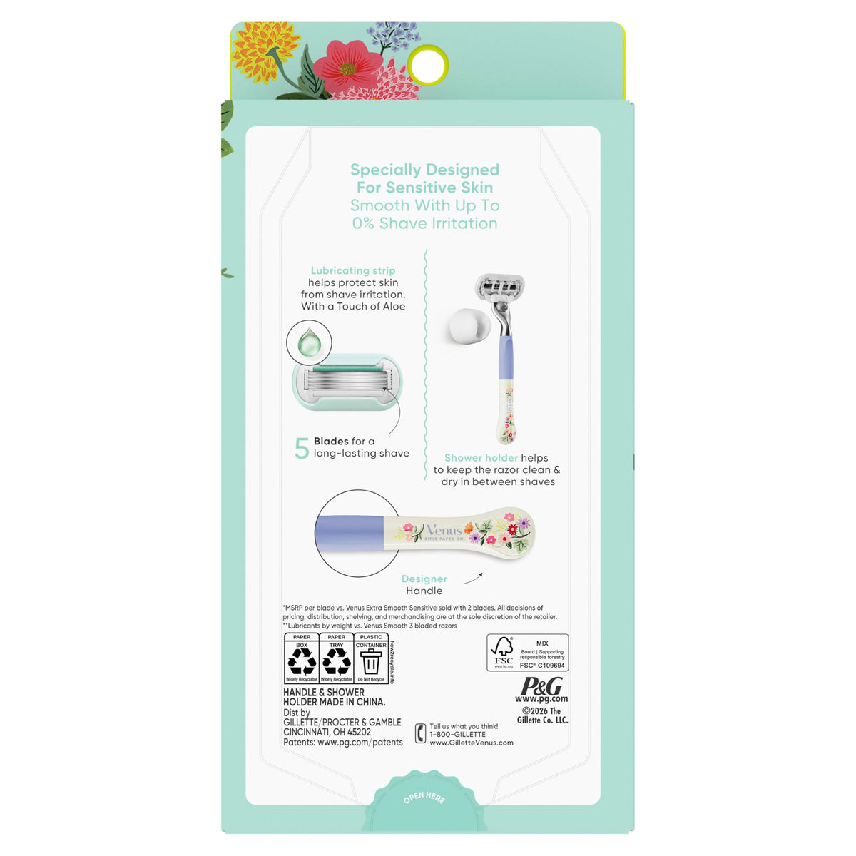 Gillette Venus Extra Smooth Sensitive, 1 Women’s Razor Blades for Sensitive Skin, 7 "5-Bladed" Razor Refills, 1 Pack (Count of 8) 🍁 All In One Marketplace Canada
