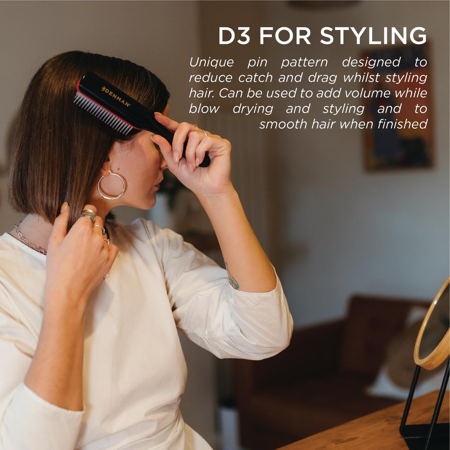 Denman D3 Original Curl Definer & Styler – 7‑Row Detangling Brush for Smooth, Defined Curls – Precision Styling Brush for Curly or Straight Hair – For Men and Women 🍁 All In One Marketplace Canada