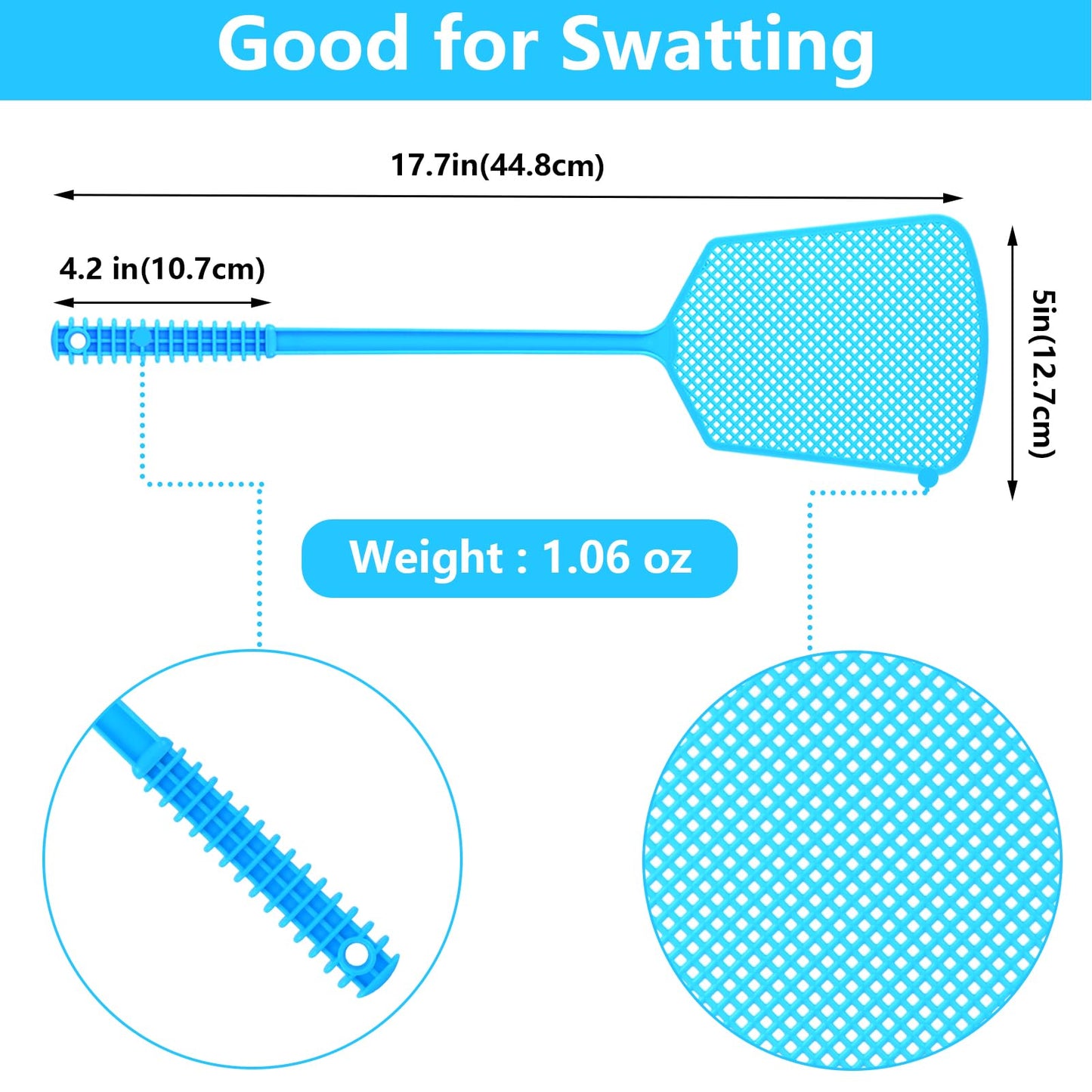 Fly Swatter,5 Pack Plastic Heavy Duty Manual Fly Killer, Long Handle Flyswatter, Large Bug Swatters That Work for Indoor and Outdoor 🍁 All In One Marketplace Canada