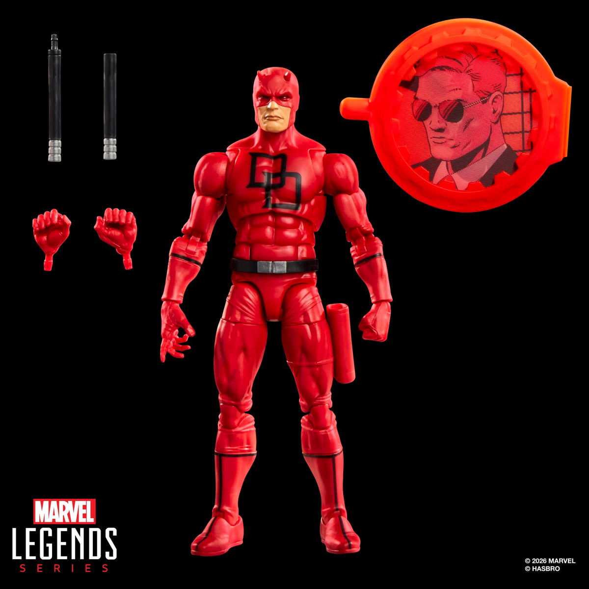 Marvel Legends Series Secret Wars Daredevil, Retro Marvel Comics Collectible 6 Inch Action Figure with Lenticular Shield 🍁 All In One Marketplace Canada