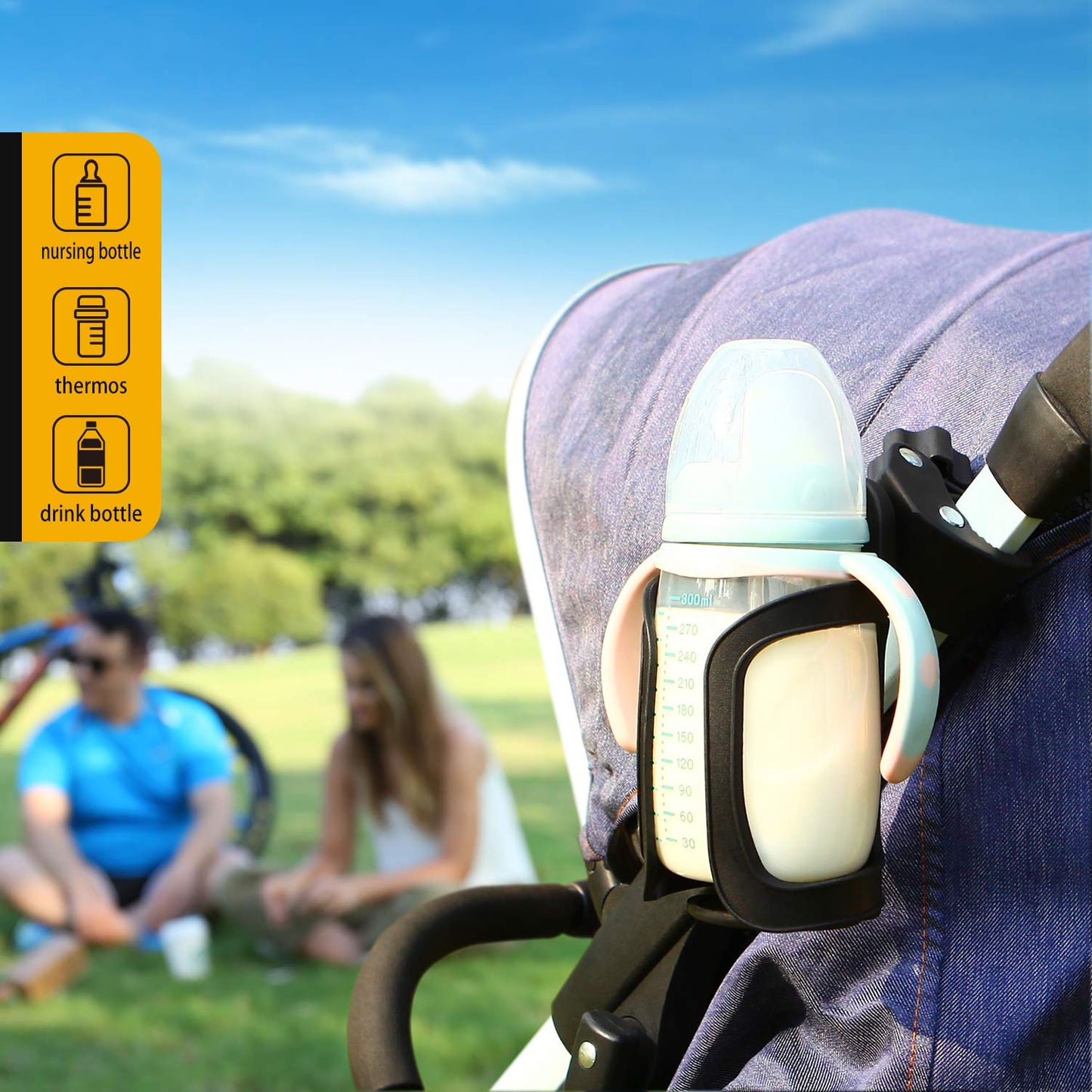 Pack of 2 Stroller Drink Holders, Universal Cup Holder for Bikes, Trolleys or Walkers 🍁 All In One Marketplace Canada