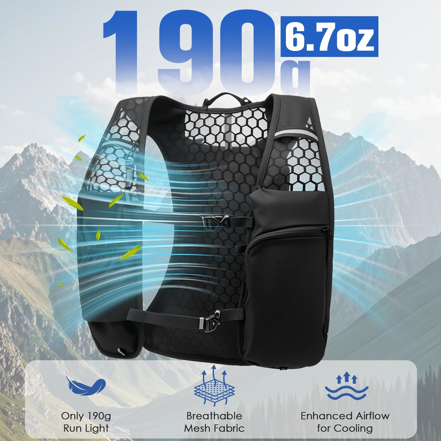 Zacro Running Vest for Men Women, Lightweight Hydration Vest with 2L Water Bladder, Adjustable No Bounce Fit, Breathable Reflective Vest for Marathon, Trail, Hiking, Cycling 🍁 All In One Marketplace Canada