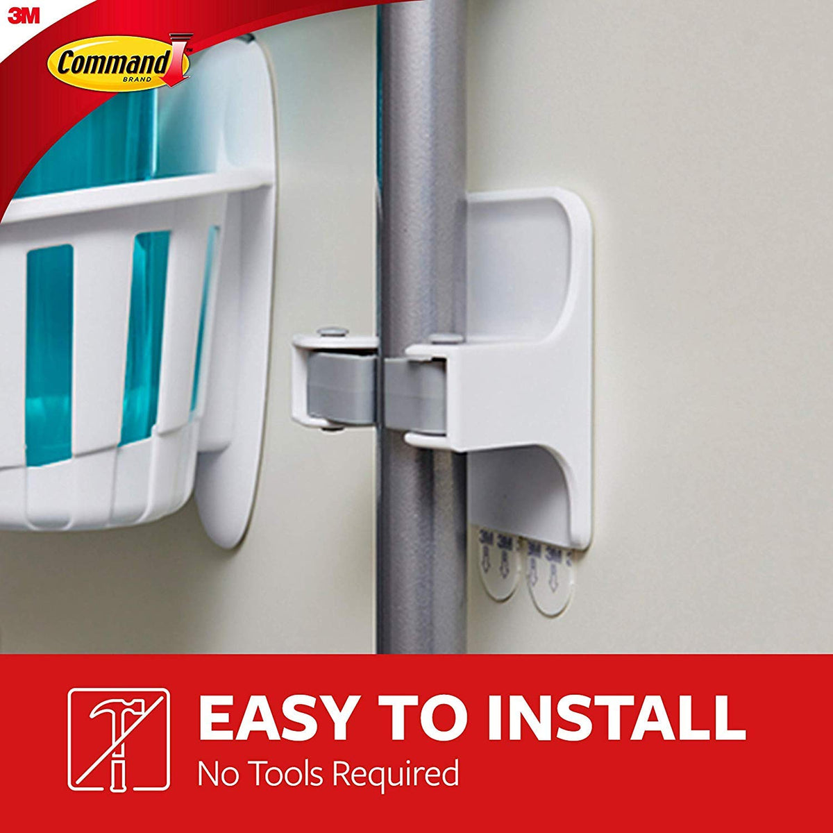 Command Broom and Mop Grippers Wall Hook, Damage Free Hanging Wall Mount Broom and Mop Holder, No Tools Household Cleaning Organizer for Living Spaces, 2 Hangers and 4 Command Strips 🍁 All In One Marketplace Canada