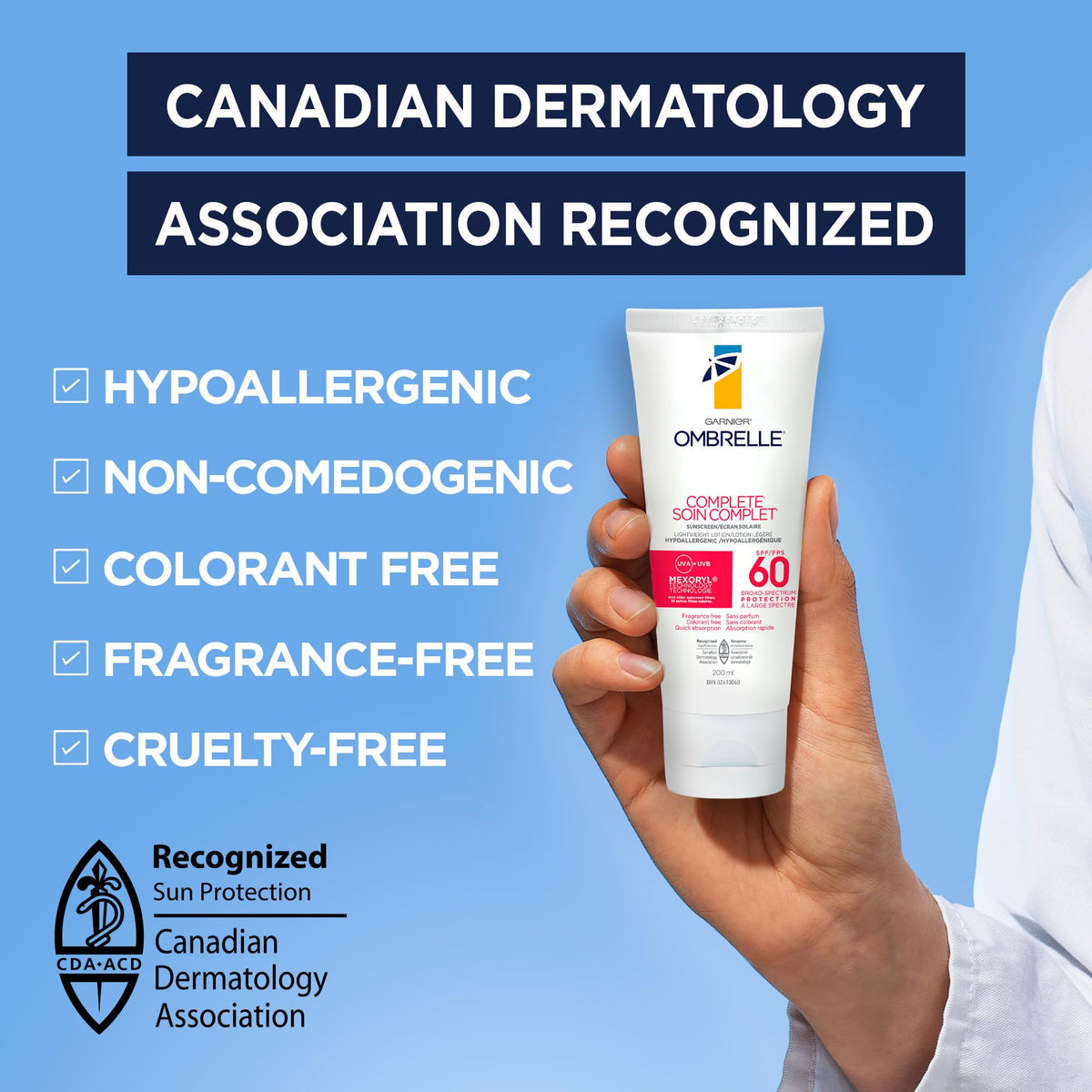 Garnier Ombrelle Complete Sunscreen Lotion, SPF 60, For Body and Face, Very High Broad Spectrum Advanced UVA/UVB Protection, Non-Greasy, Water Resistant, Hypoallergenic, Non-Comedogenic, 200ml 🍁 All In One Marketplace Canada