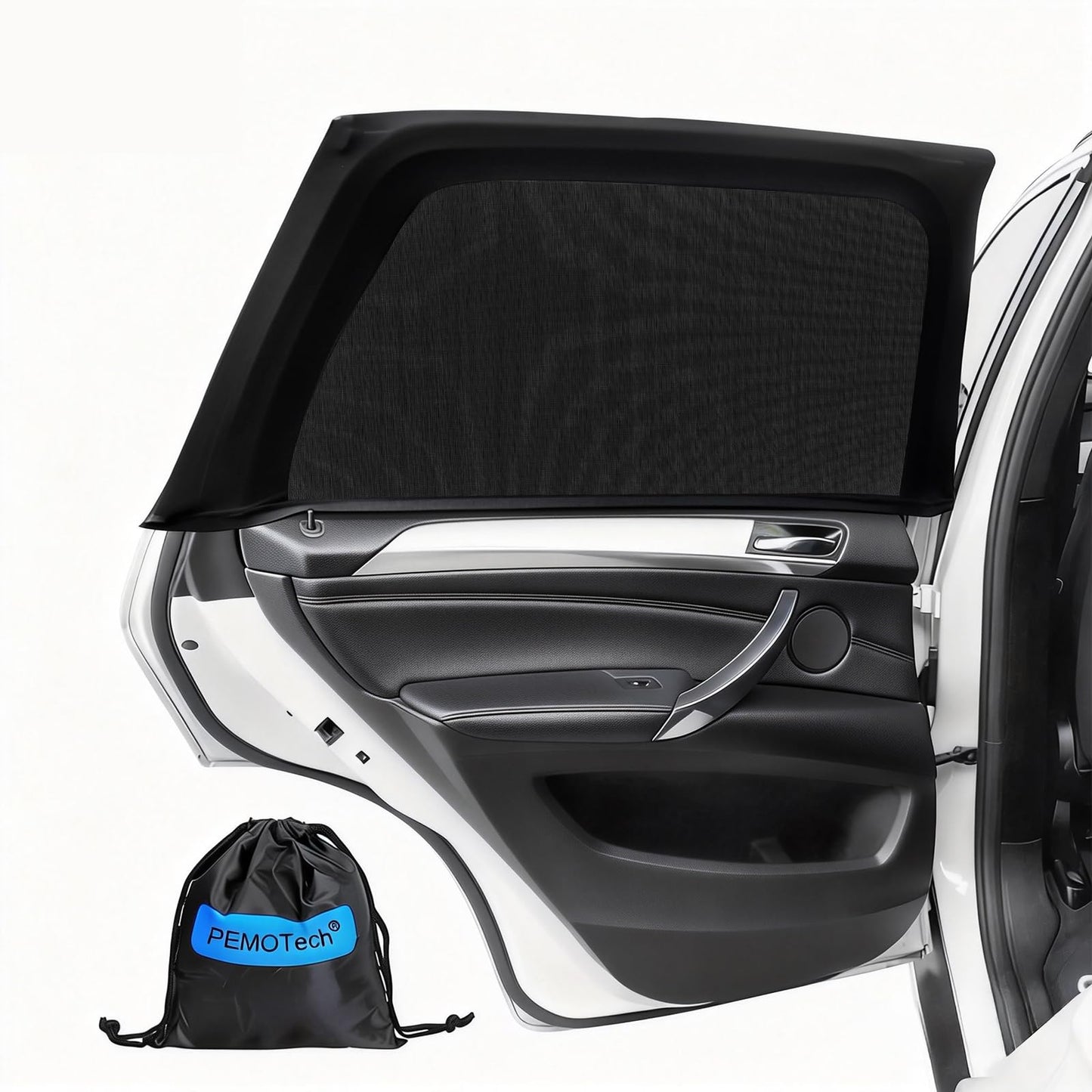 PEMOTech Car Window Shades(2 Pack)-Side Window Sun Shades, UV Protection Breathable Spandex Baby Window Covers for Camping, Universal Fit Most of Cars, Protect Privacy for Family (39.8"x27.2") Black 🍁 All In One Marketplace Canada