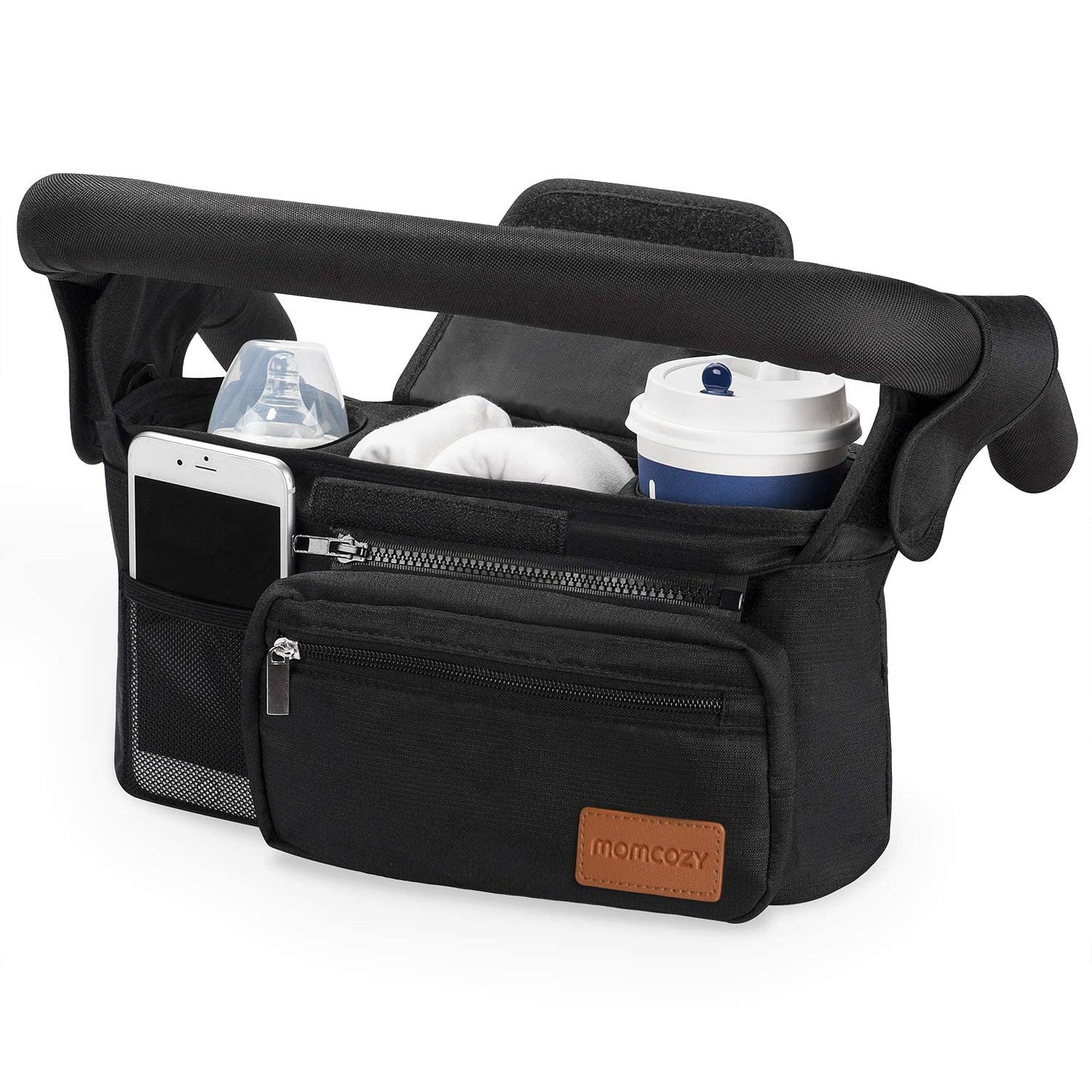 Universal Stroller Organizer with Insulated Cup Holder by Momcozy - Detachable Phone Bag & Shoulder Strap, Fits for Stroller like Uppababy, Baby Jogger, Britax, BOB, Umbrella and Pet Stroller 🍁 All In One Marketplace Canada