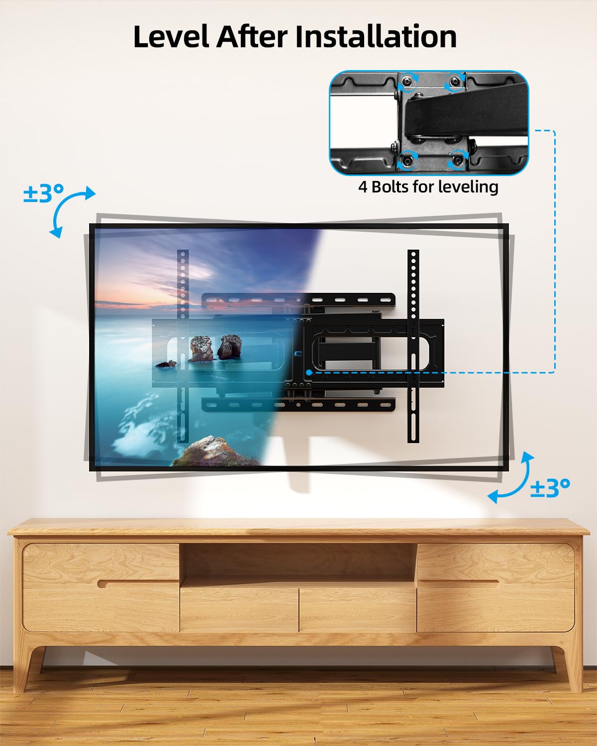 HOME VISION Full Motion TV Wall Mount for Most 32-85 inch TVs up to132 lbs, TV Mount Swivel and Tilt with Dual Articulating Arms, Wall Mount TV Bracket Max VESA 600x400mm, Fits 8" 12" 16" Wood Studs 🍁 All In One Marketplace Canada