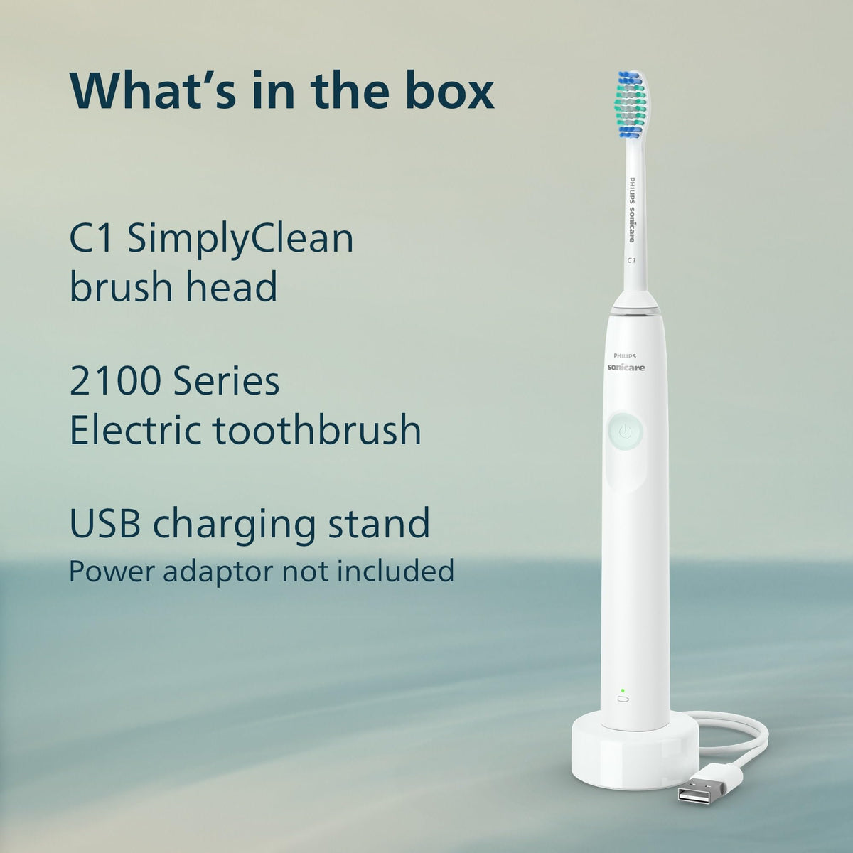 Philips Sonicare 2100 Power Toothbrush, Rechargeable Electric Toothbrush, White Mint HX3661/04 🍁 All In One Marketplace Canada
