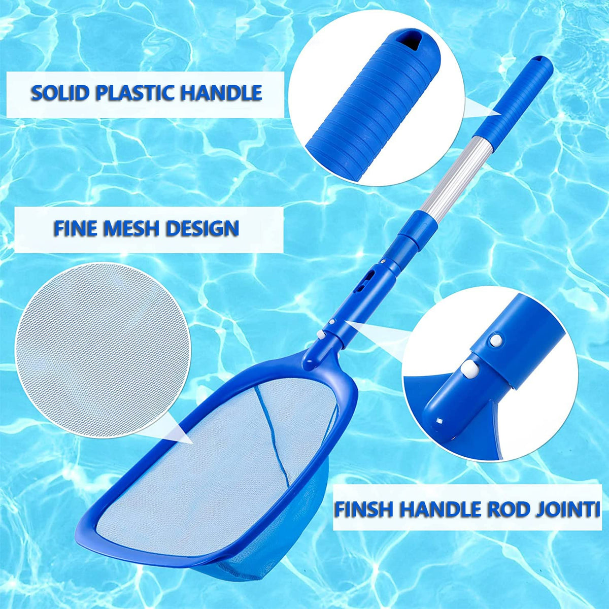 FBSPORT Pool Skimmer Net with Telescopic Pole, 59 inch Swimming Pool Leaf Net, Fine Mesh Pool Net, Pool Cleaner Maintenance Tool-Easy to Collecting Leaves for Swimming Pools, Hot Tubs, Ponds 🍁 All In One Marketplace Canada