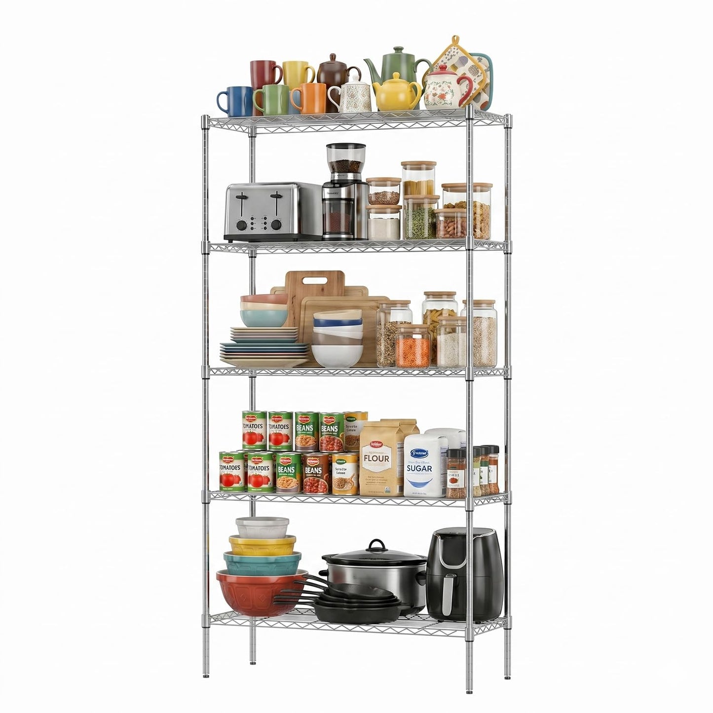 FDW Storage Shelves,Wire Shelving Unit Metal Shelves Heavy Duty Layer Rack Storage Rack Adjustable Utility (Chrome, 36"x 14"x 72") 🍁 All In One Marketplace Canada