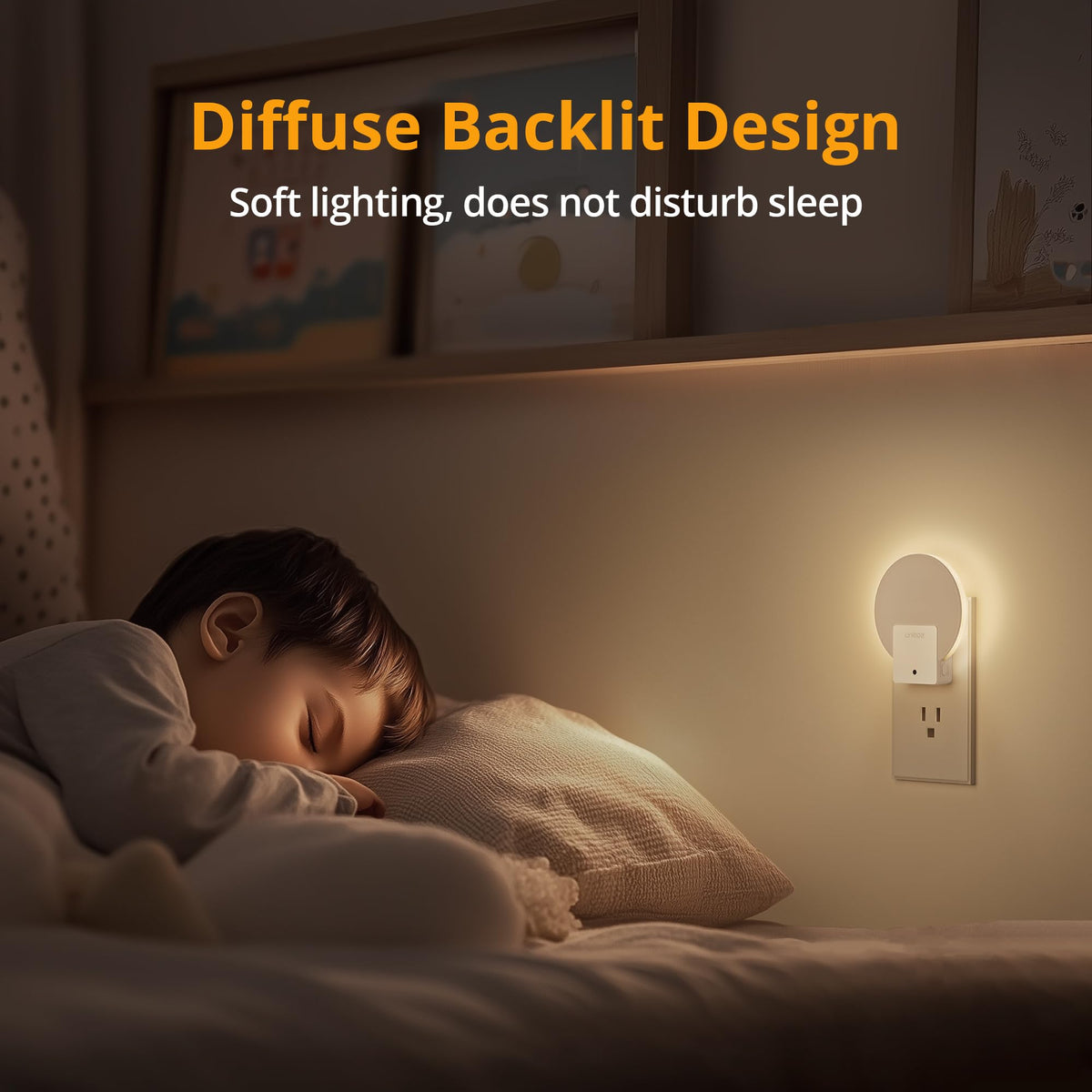 Lyridz Backlit Night Light Plug-in,[4 Pack] Glare-Free Indirect Glow, Dusk to Dawn Sensor, 1-50LM Dimmable Veilleuse, 2700K Warm White for Bedroom, Bathroom, Hallway 🍁 All In One Marketplace Canada